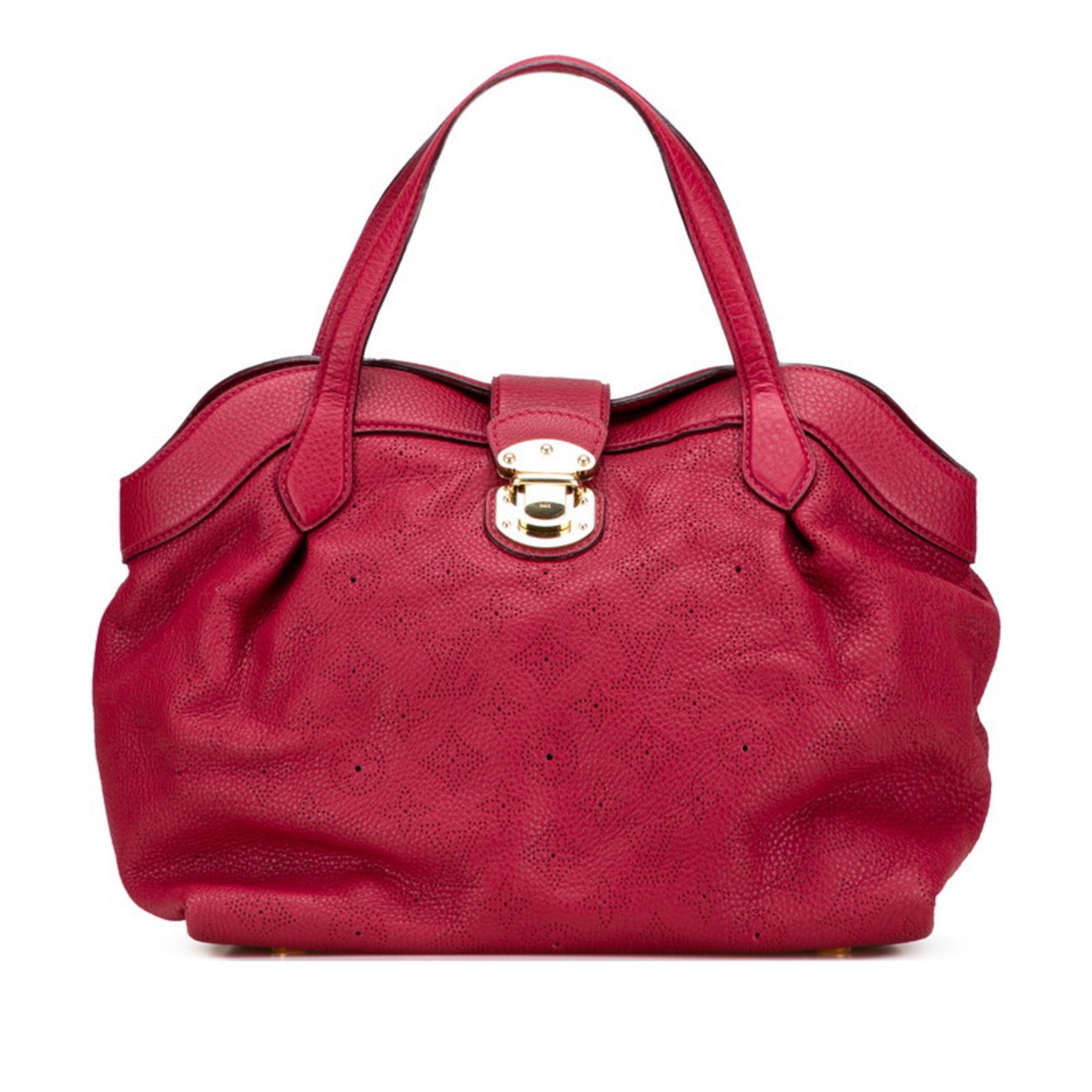 Louis Vuitton Monogram Mahina Seal PM Handbag in Gruna Red Leather