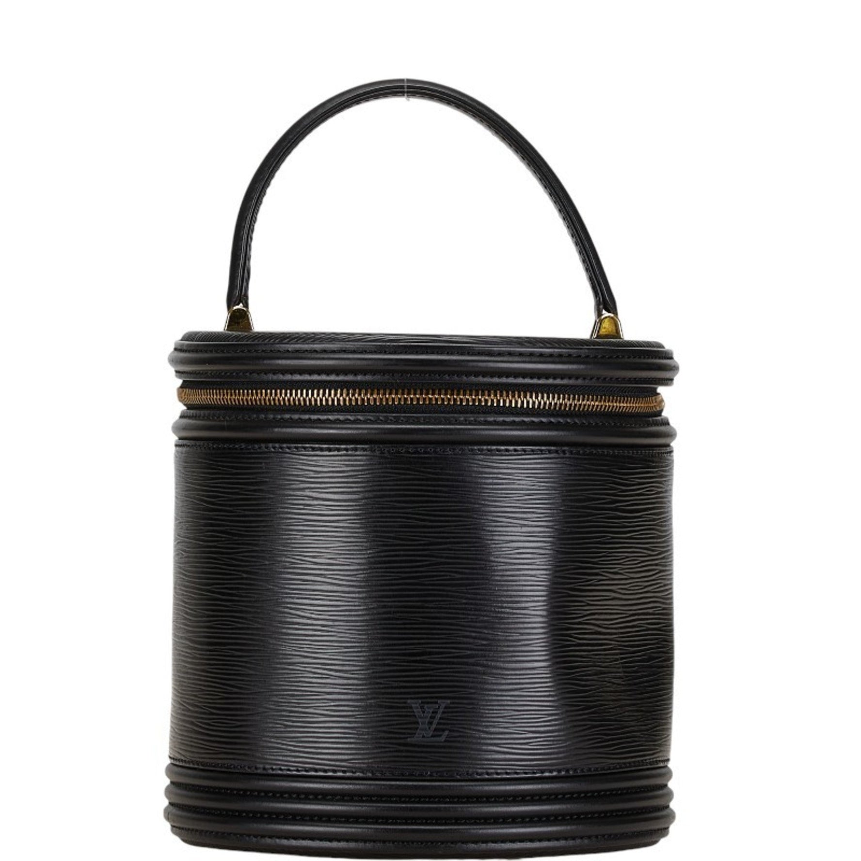 Louis Vuitton Epi Cannes Handbag Vanity Bag Noir Black Leather