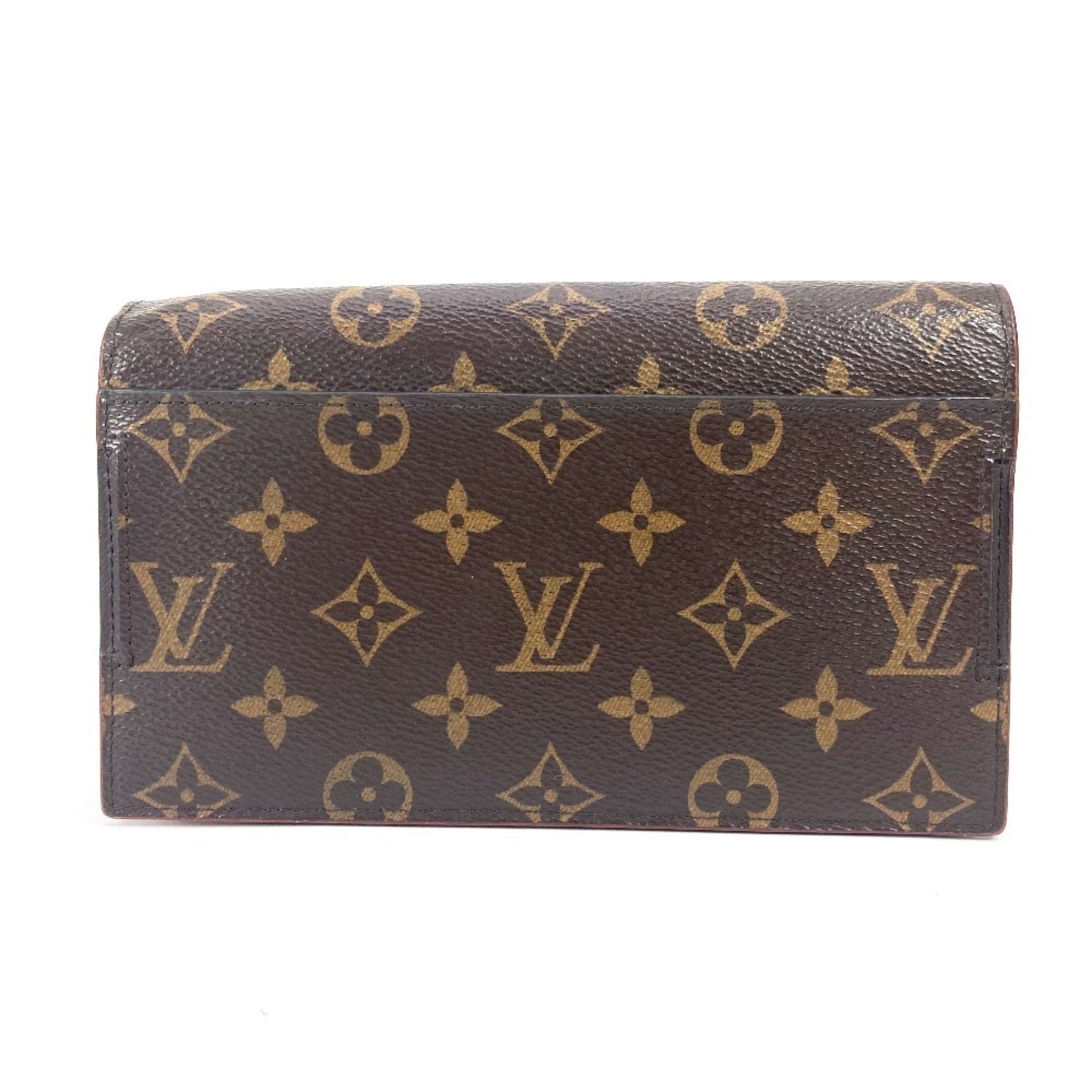 Louis Vuitton Monogram S Lock Belt Pouch GM Bag Second Long Wallet Chain Clutch Canvas Men's Brown