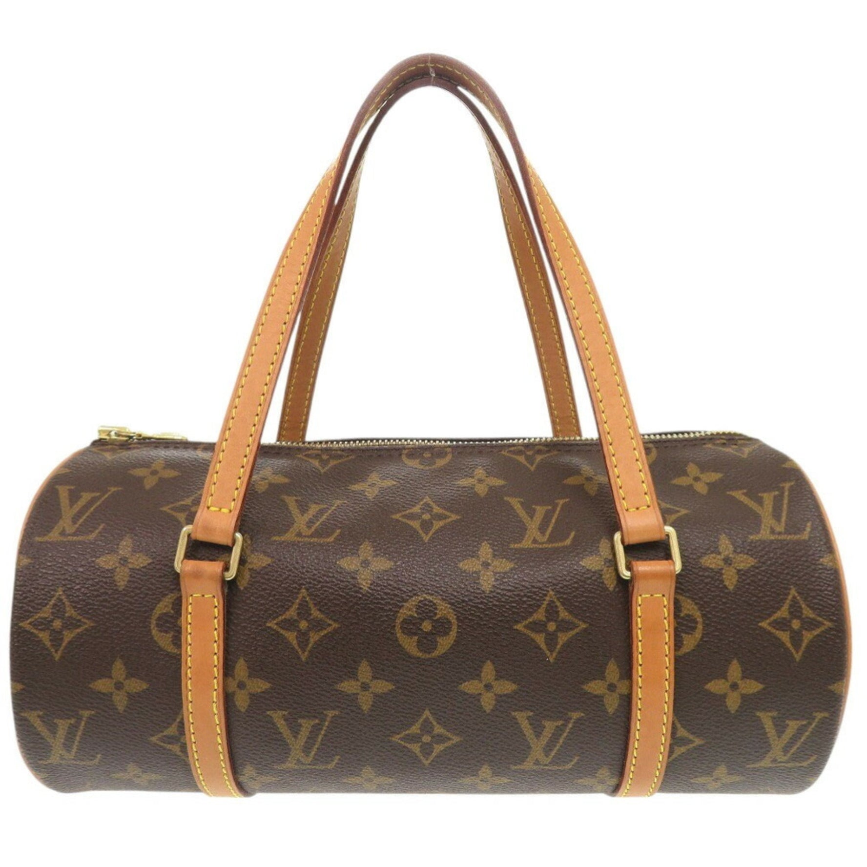 Louis Vuitton Papillon 26 Natural Leather Monogram Handbag 0089