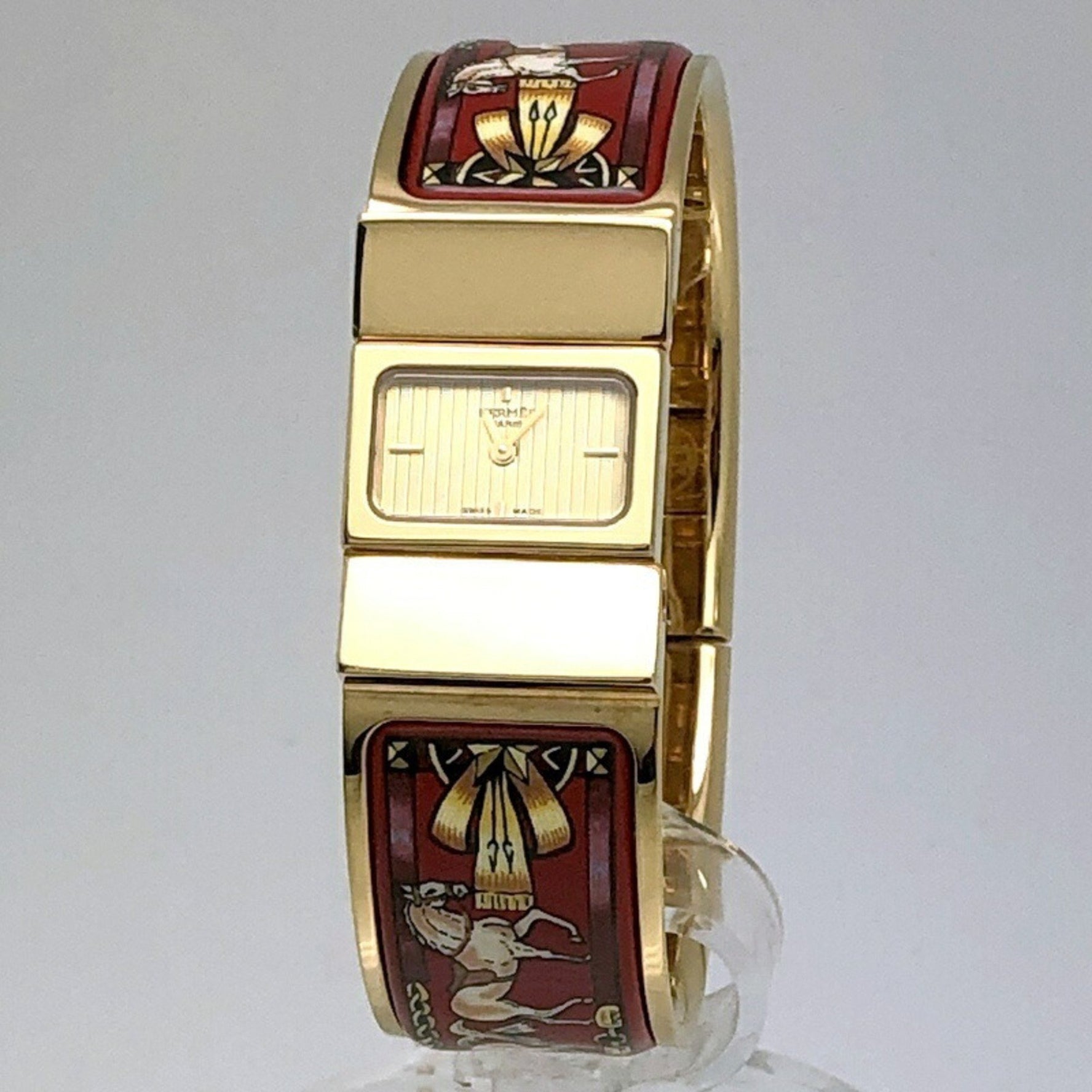 HERMES Rocé GP Bangle Watch with Quartz Movement and Cloisonné Finish, Analog Bracelet, Mikunigaoka Store