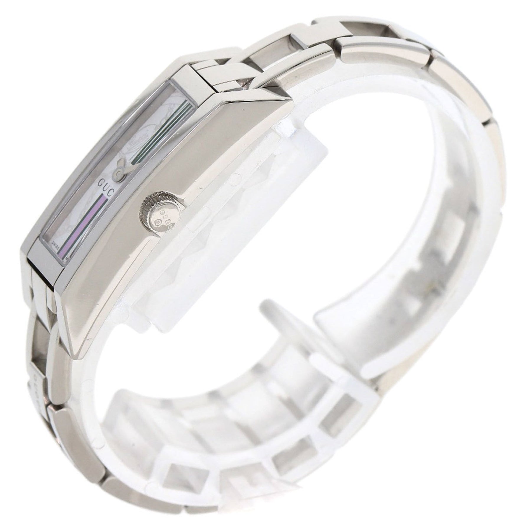 Gucci 110 Square Face Watch Stainless Steel SS Ladies