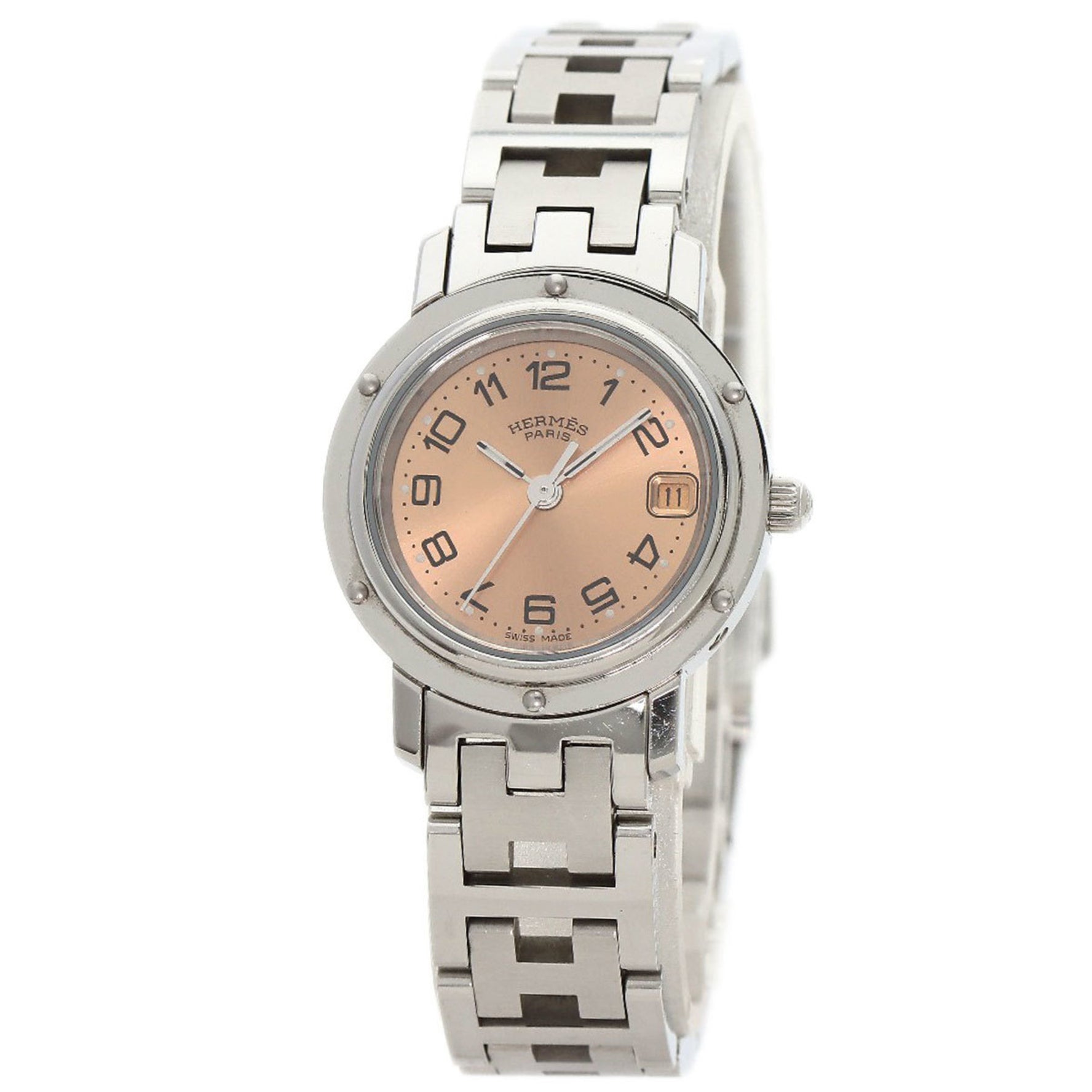 Hermes Clipper Watch Stainless Steel SS Ladies