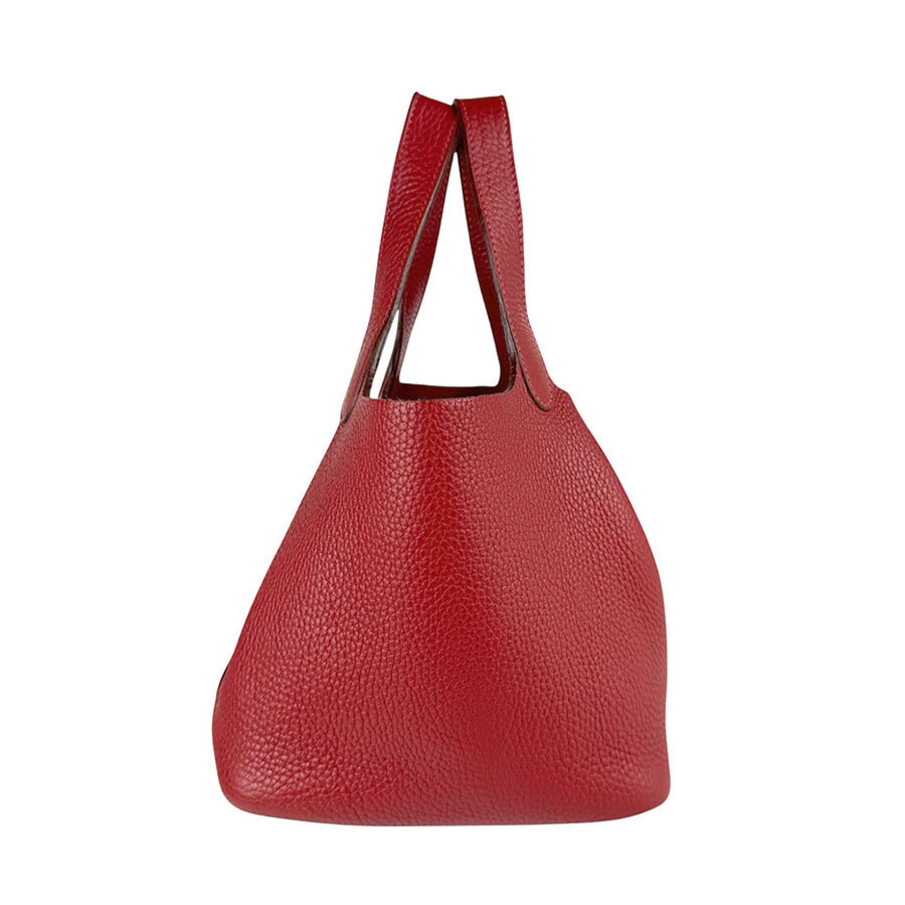 Hermes Hermès Picotin PM 18 Handbag, Leather, Dark Red and Silver