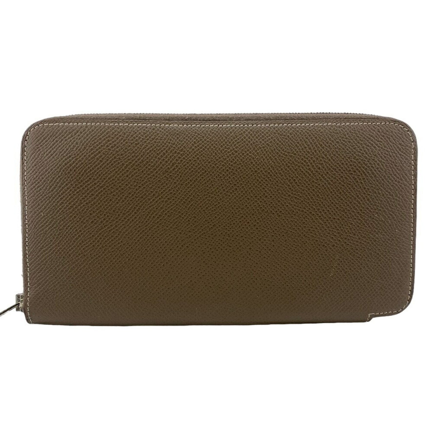 HERMES Azap Long Silkin Round Veau Epso Wallet Unisex