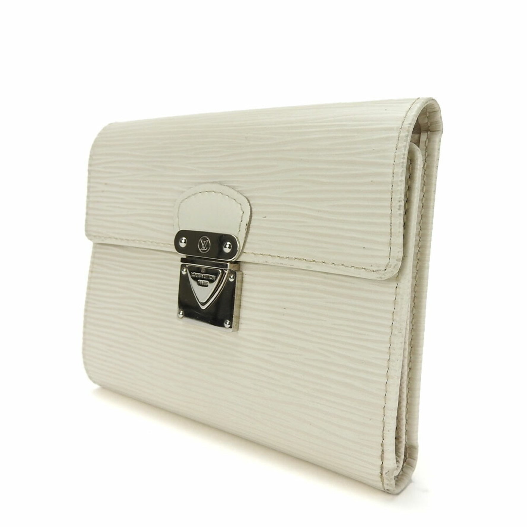 Louis Vuitton Trifold Wallet Portefeuille Koala Epi Yvoire White Compact Included Accessories Leather