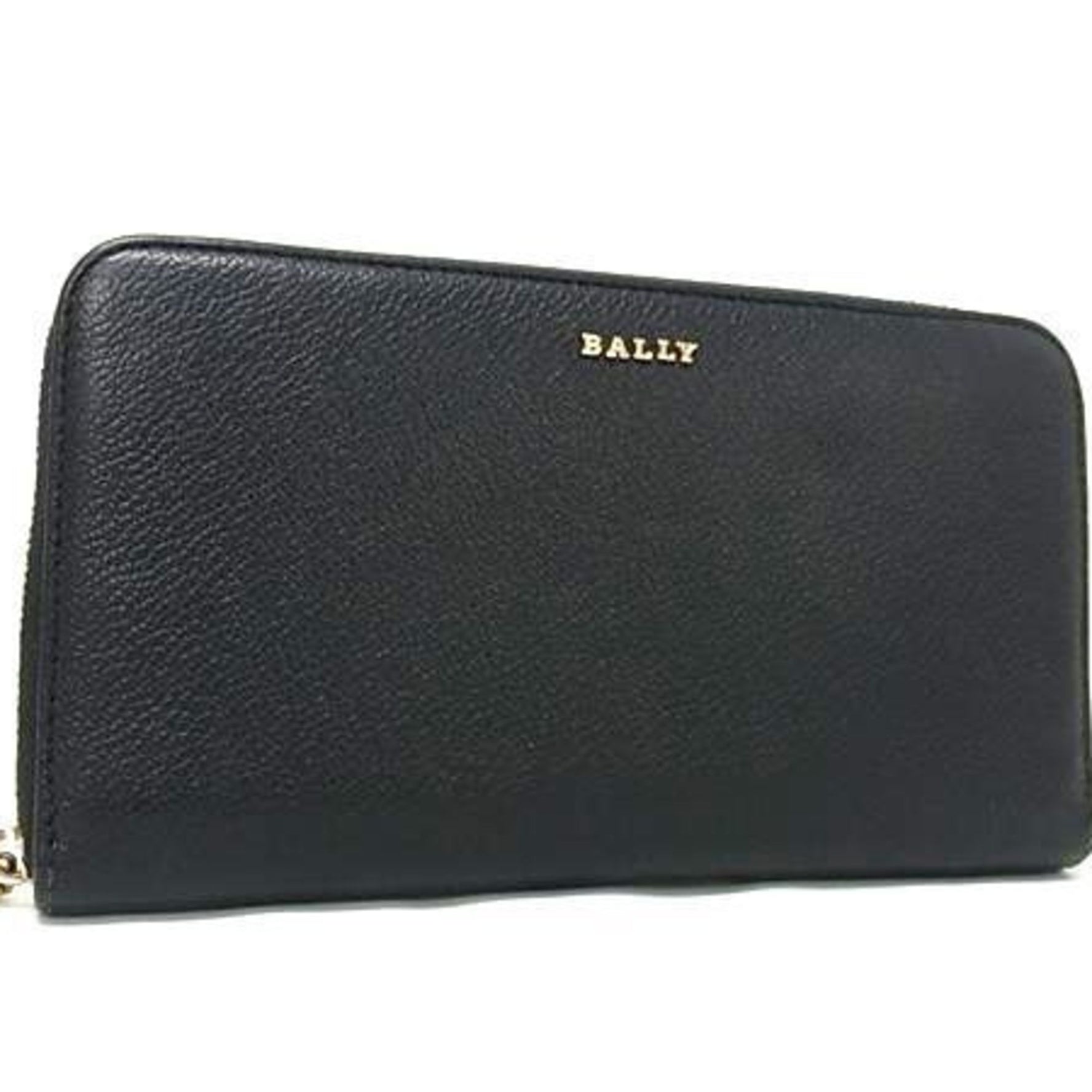 BALLY Long Wallet with Round Zip - Black Leather for Men and Women