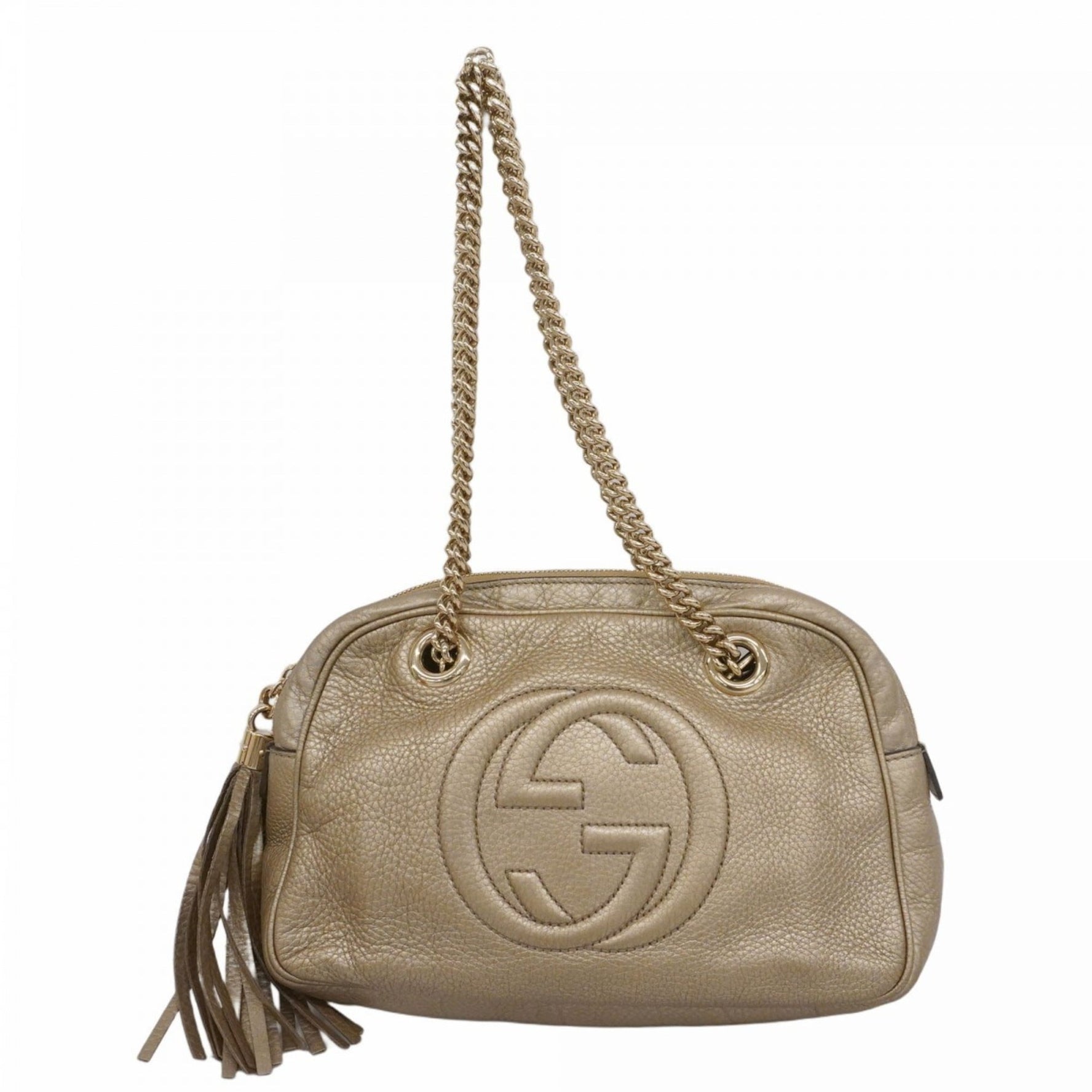 Gucci Soho Shoulder Bag Leather Champagne