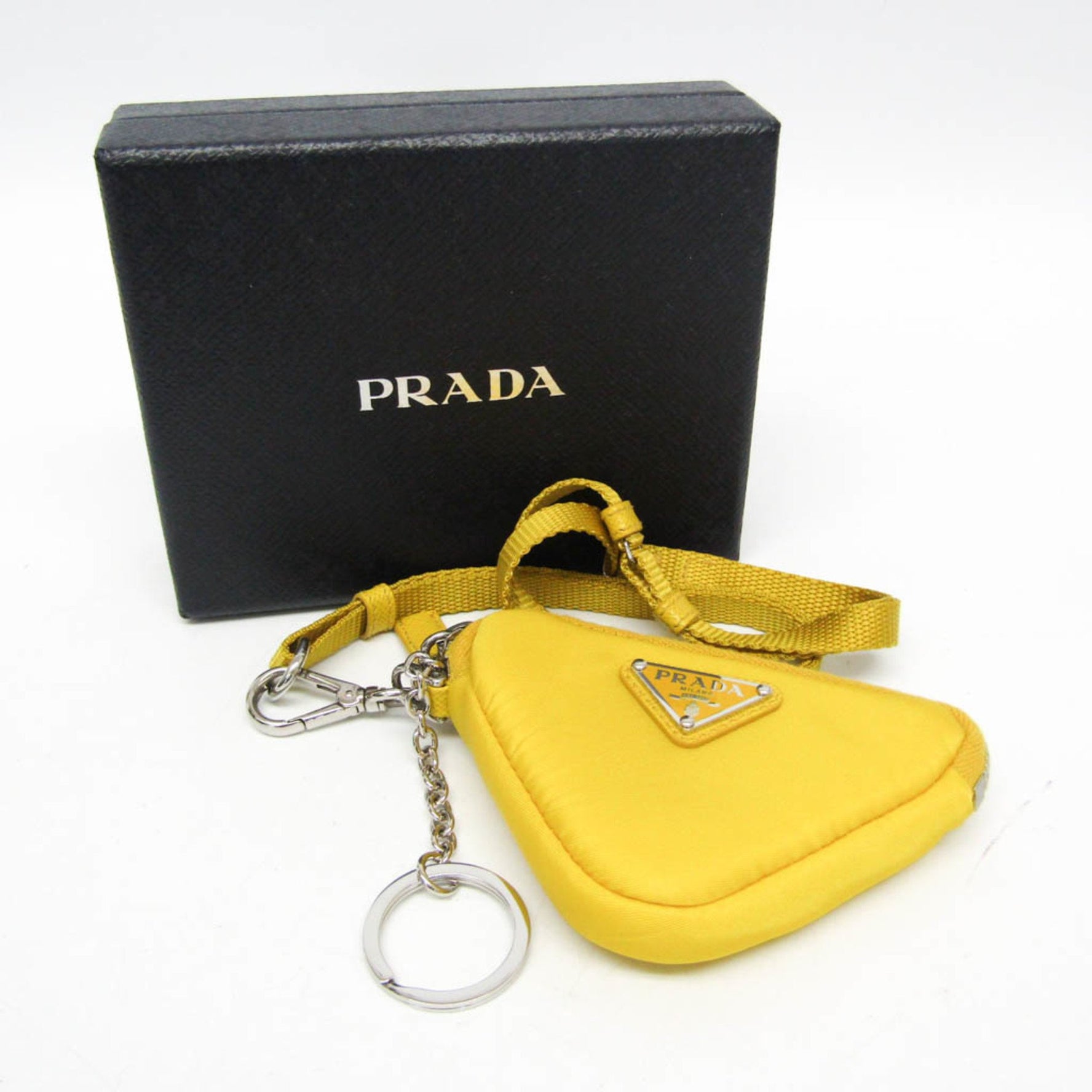 Prada With Strap And Key Ring Men,Women Nylon Pouch