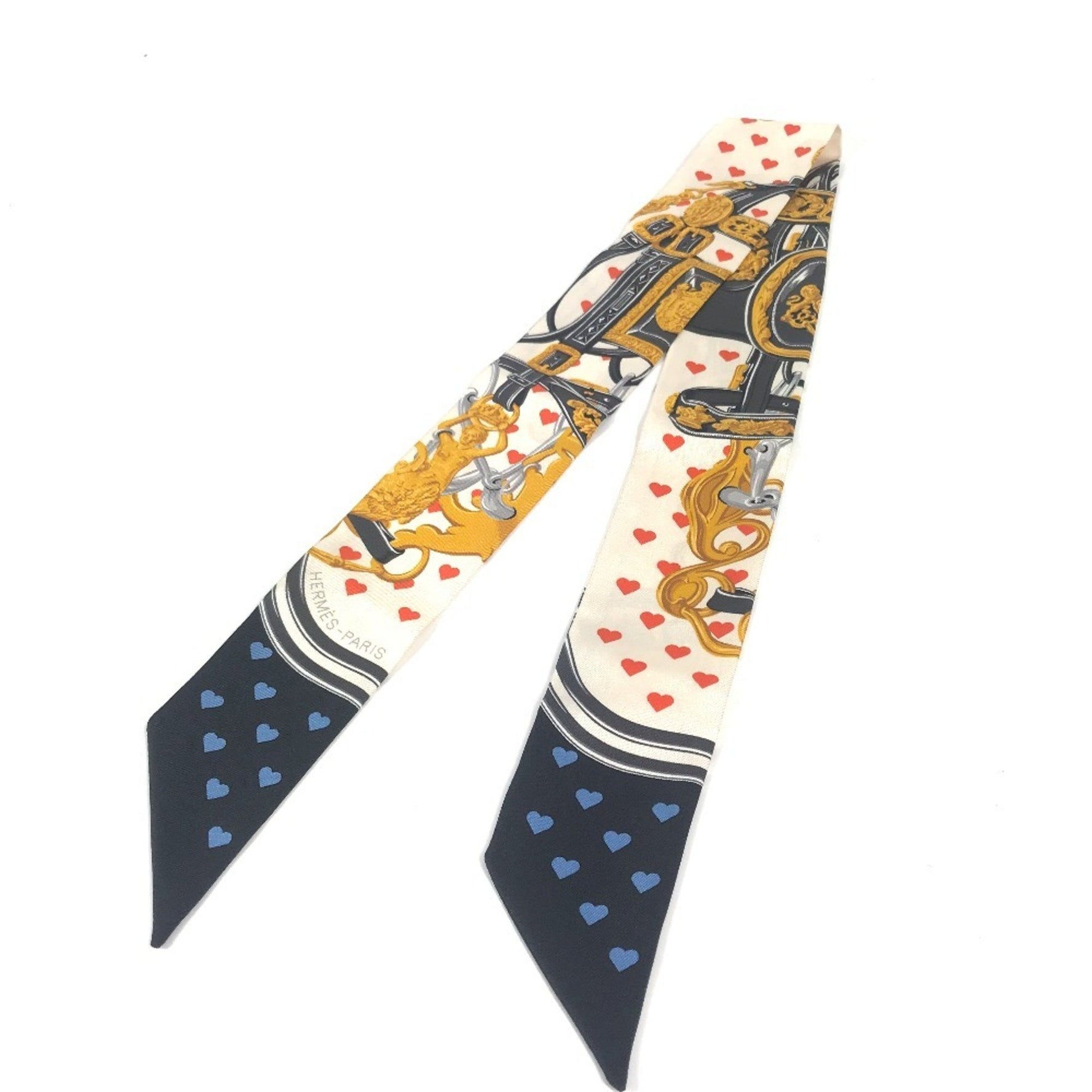 HERMES Twilly Bride de Gala Love Heart Scarf Silk