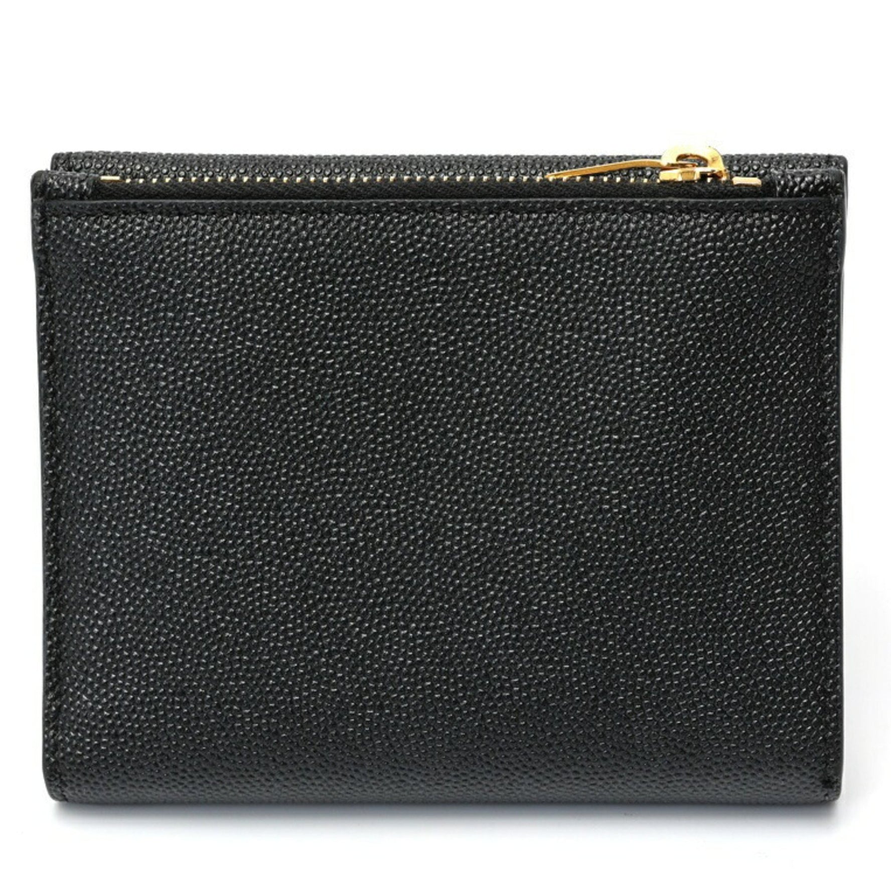 Saint Laurent Uptown Compact Wallet Bifold Grain de Poudre Embossed Leather