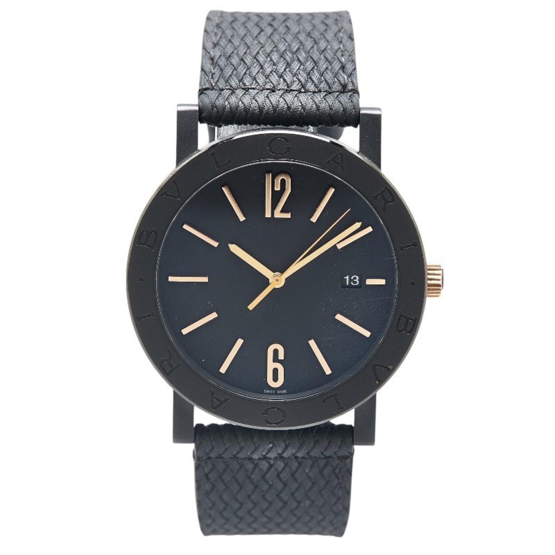 BVLGARI Watch Automatic Black Dial Stainless Steel Rubber
