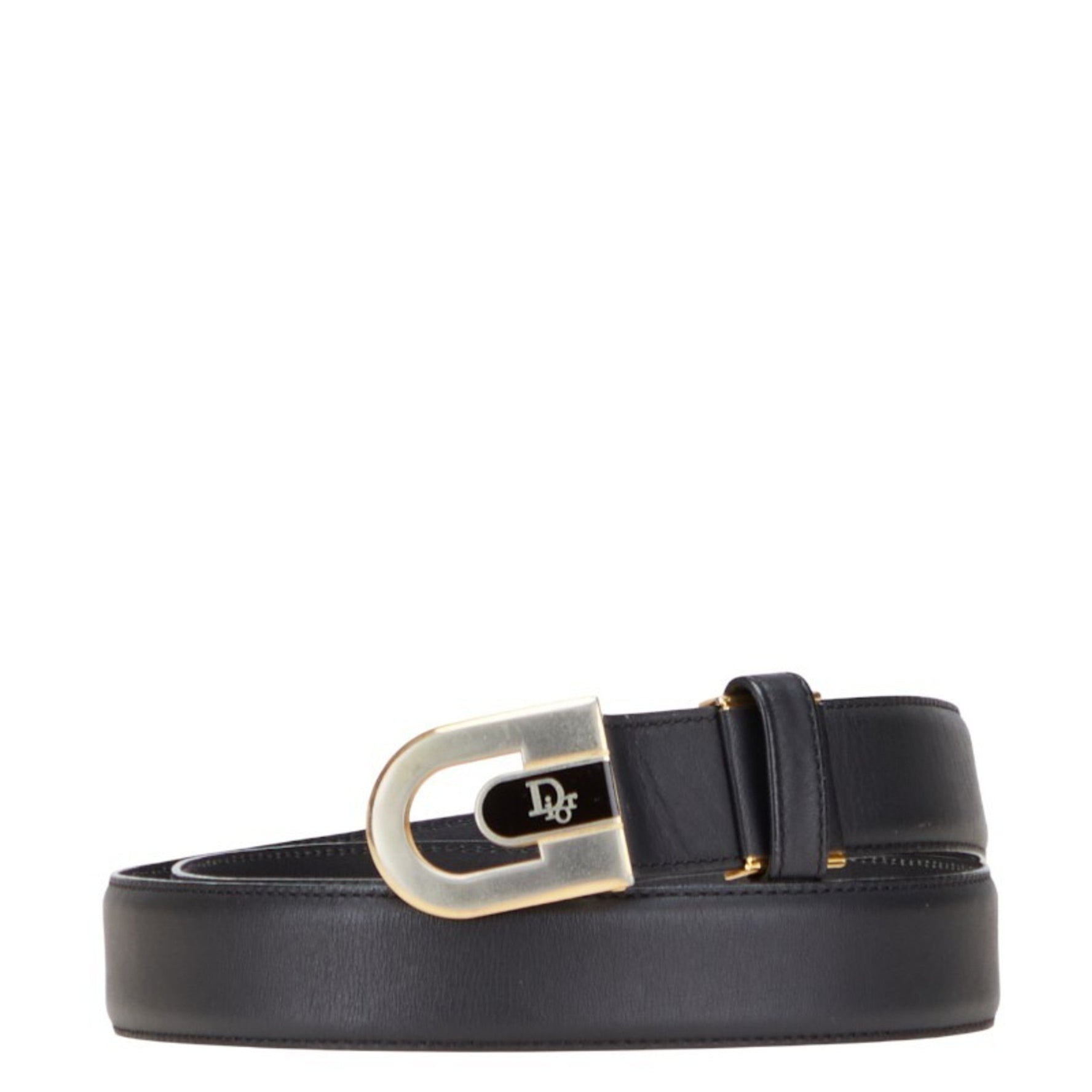 Christian Dior Dior belt in and gold leather .
