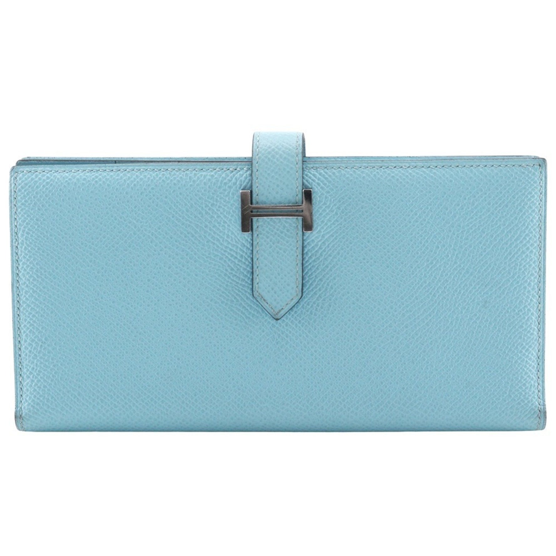 Hermes Beansufla Long Wallet Veau Epsom 2017 Light Blue A Belt Clasp