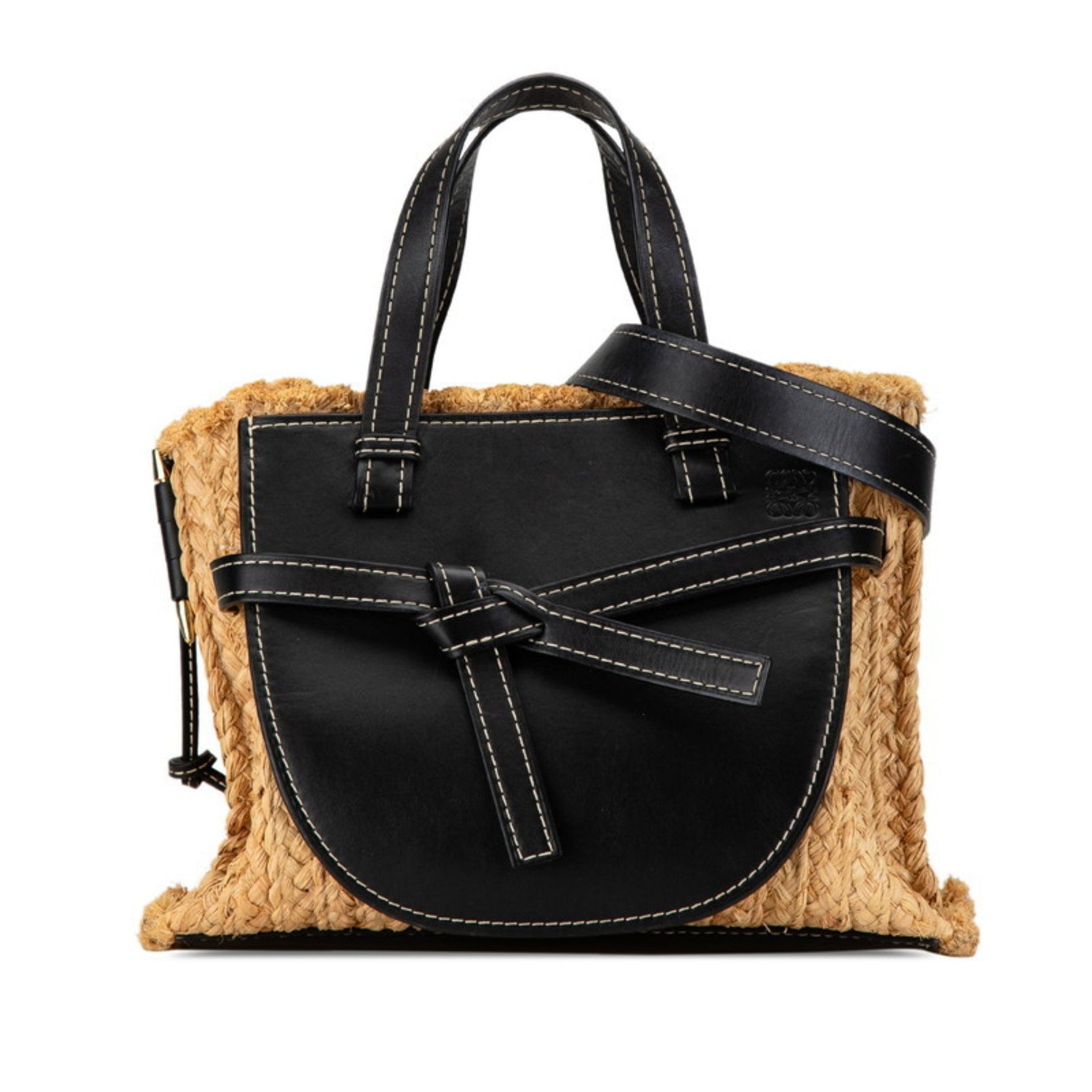LOEWE GATE Handbag Shoulder Bag Raffia Leather