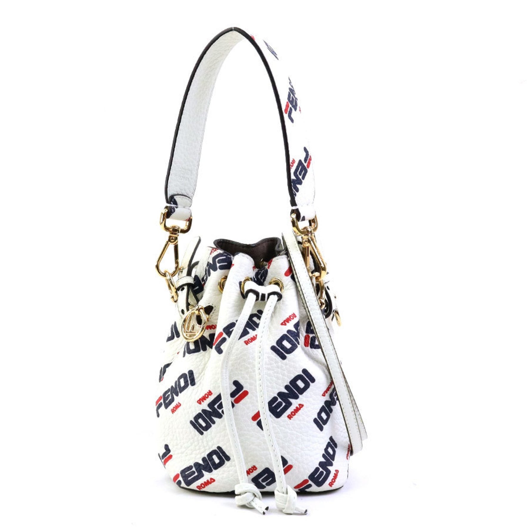 FENDI handbag shoulder bag Montresor leather metal gold ladies