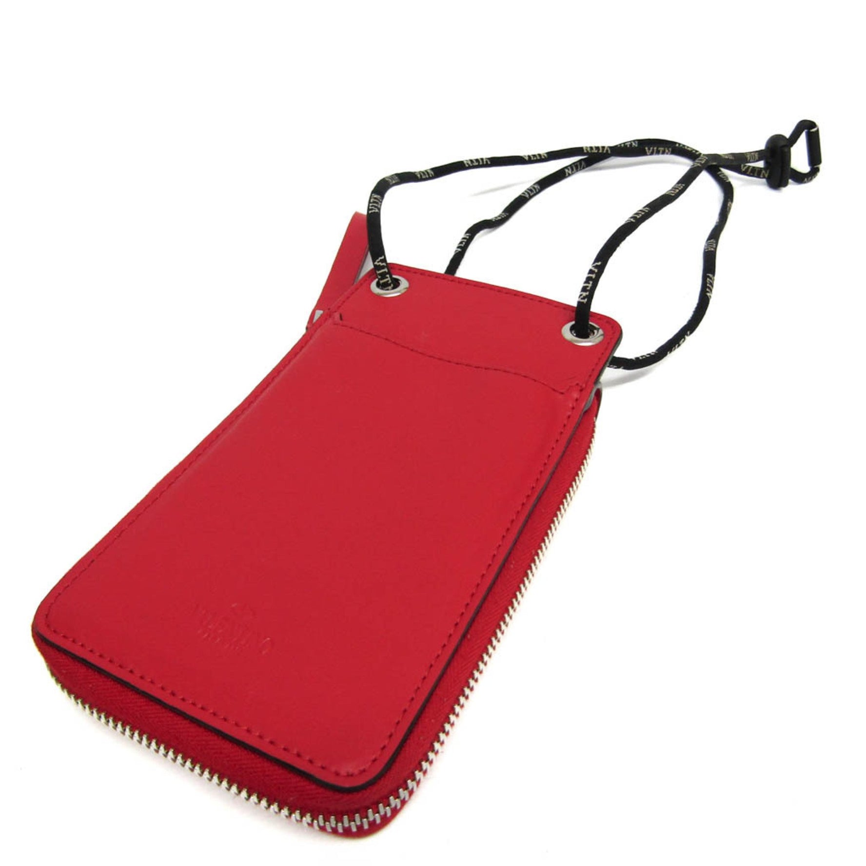 Valentino Garavani Women,Men Leather Chain/Shoulder Wallet Black,Red Color