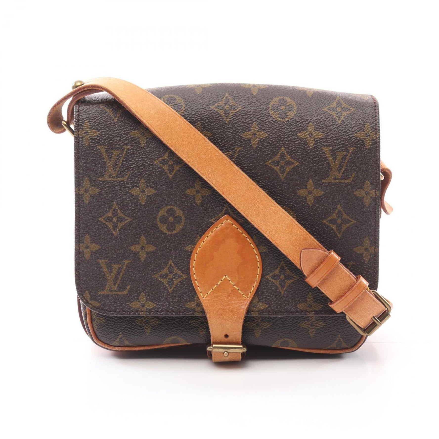 Louis Vuitton Cartesier MM Shoulder Bag Coated Canvas Leather Monogram