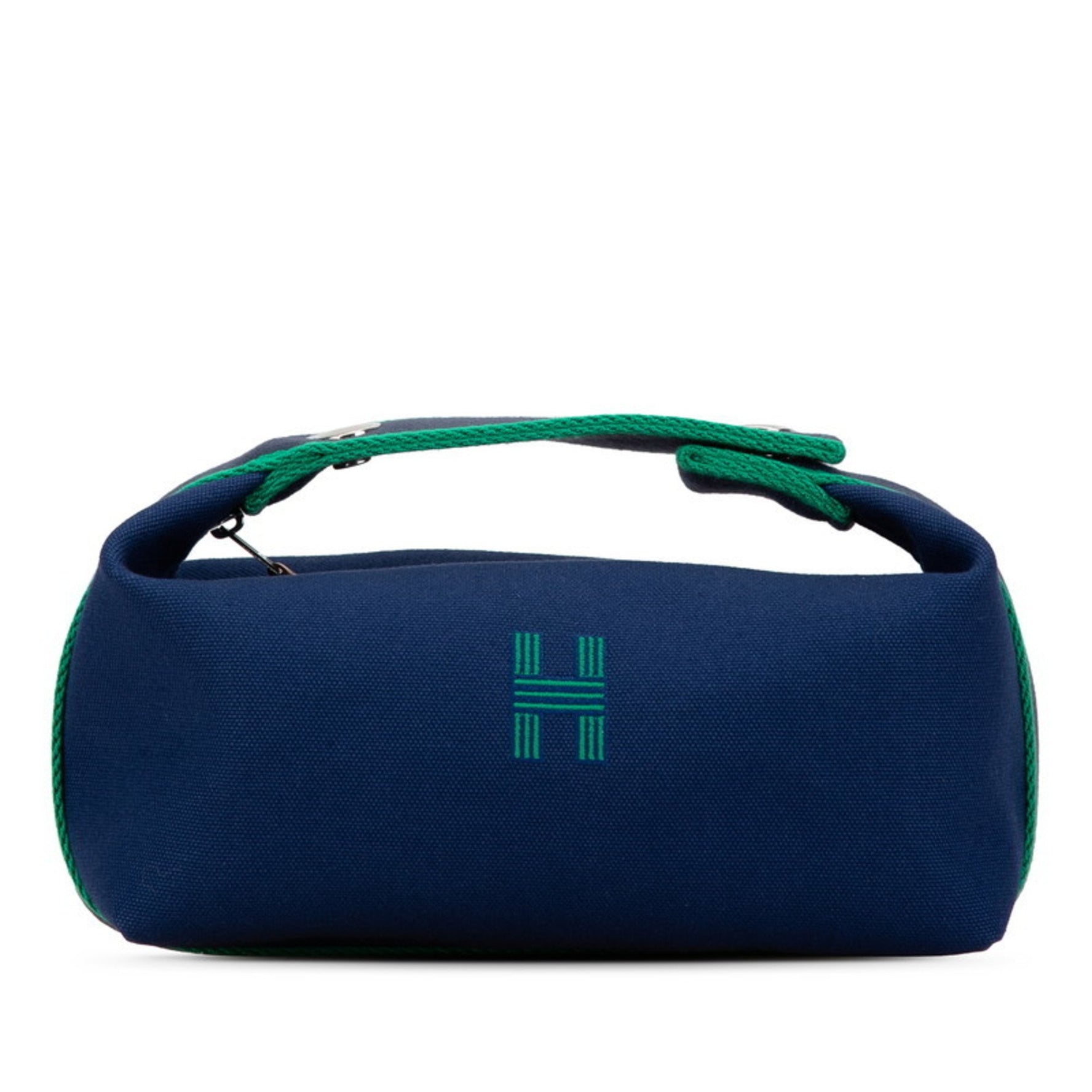 Hermes BRIDE A BLACK PM Pouch Handbag Blue Marine Navy Toile H