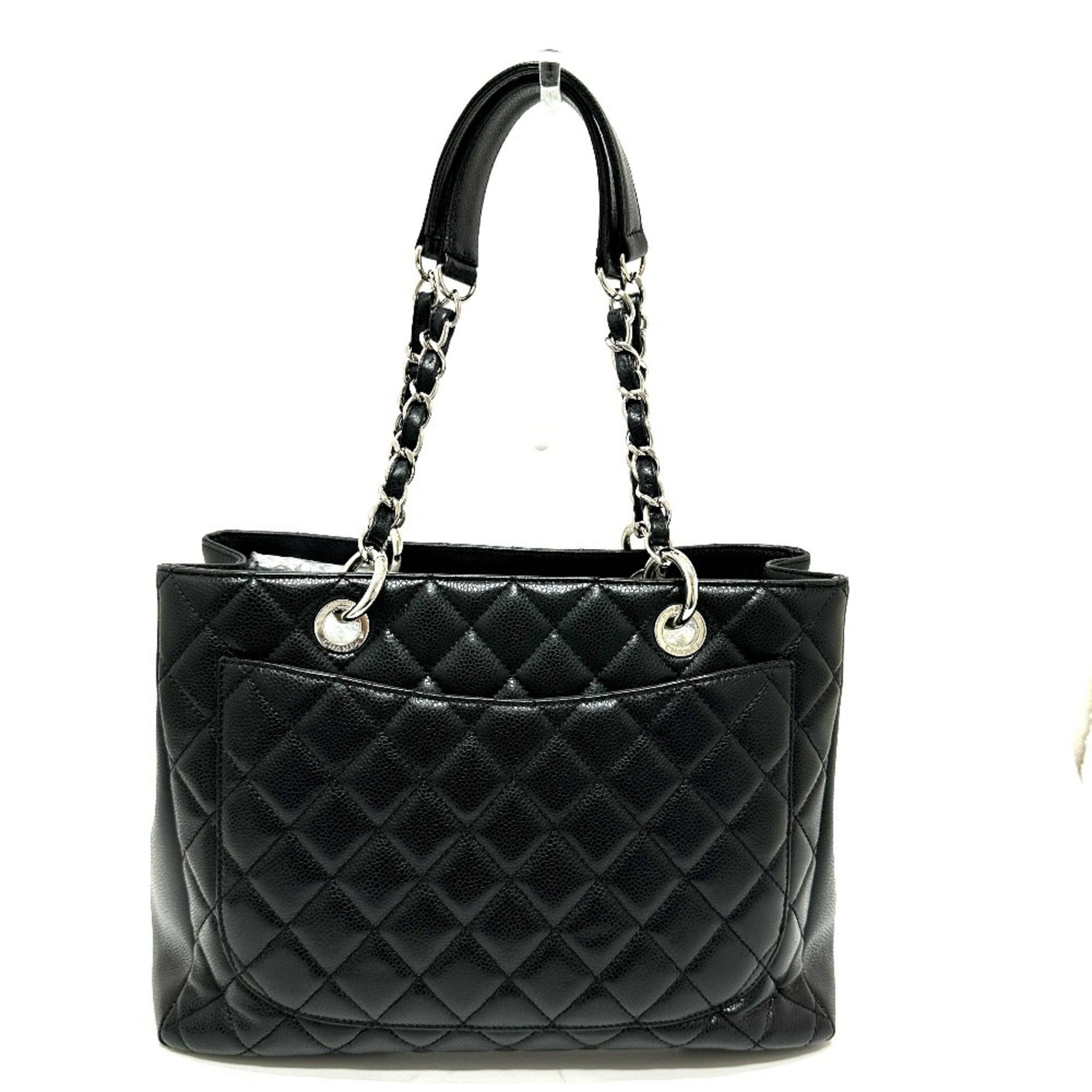 CHANEL CC Coco Mark Matelasse GST Bag Chain Handbag Shoulder Tote Caviar Skin SV Metal Fittings
