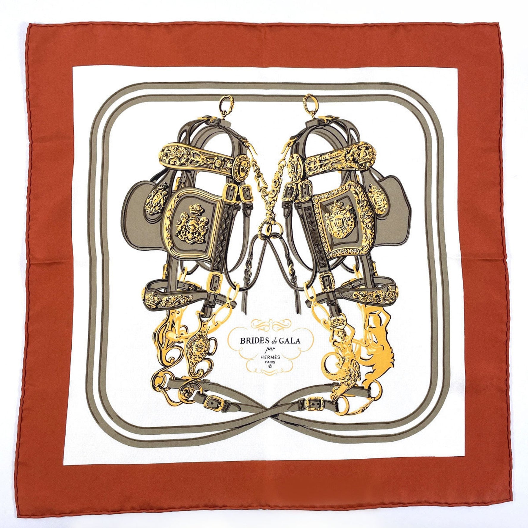 HERMES Carre 45 BRIDES de GARA Scarf Muffler Silk