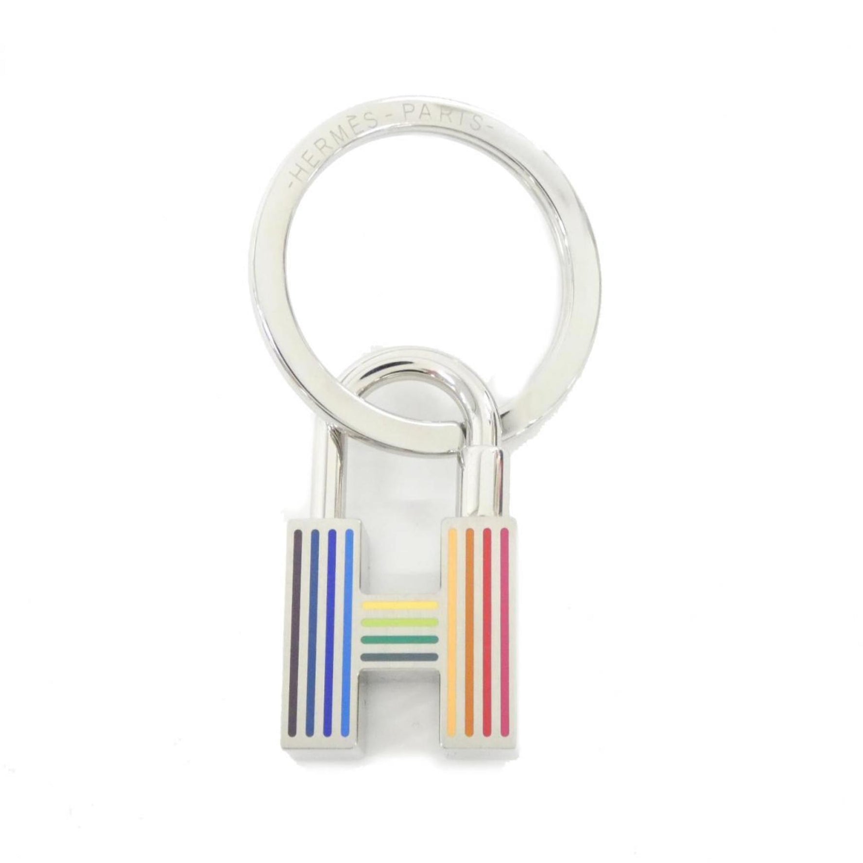 Hermes Padlock Quiz Rainbow Keychain