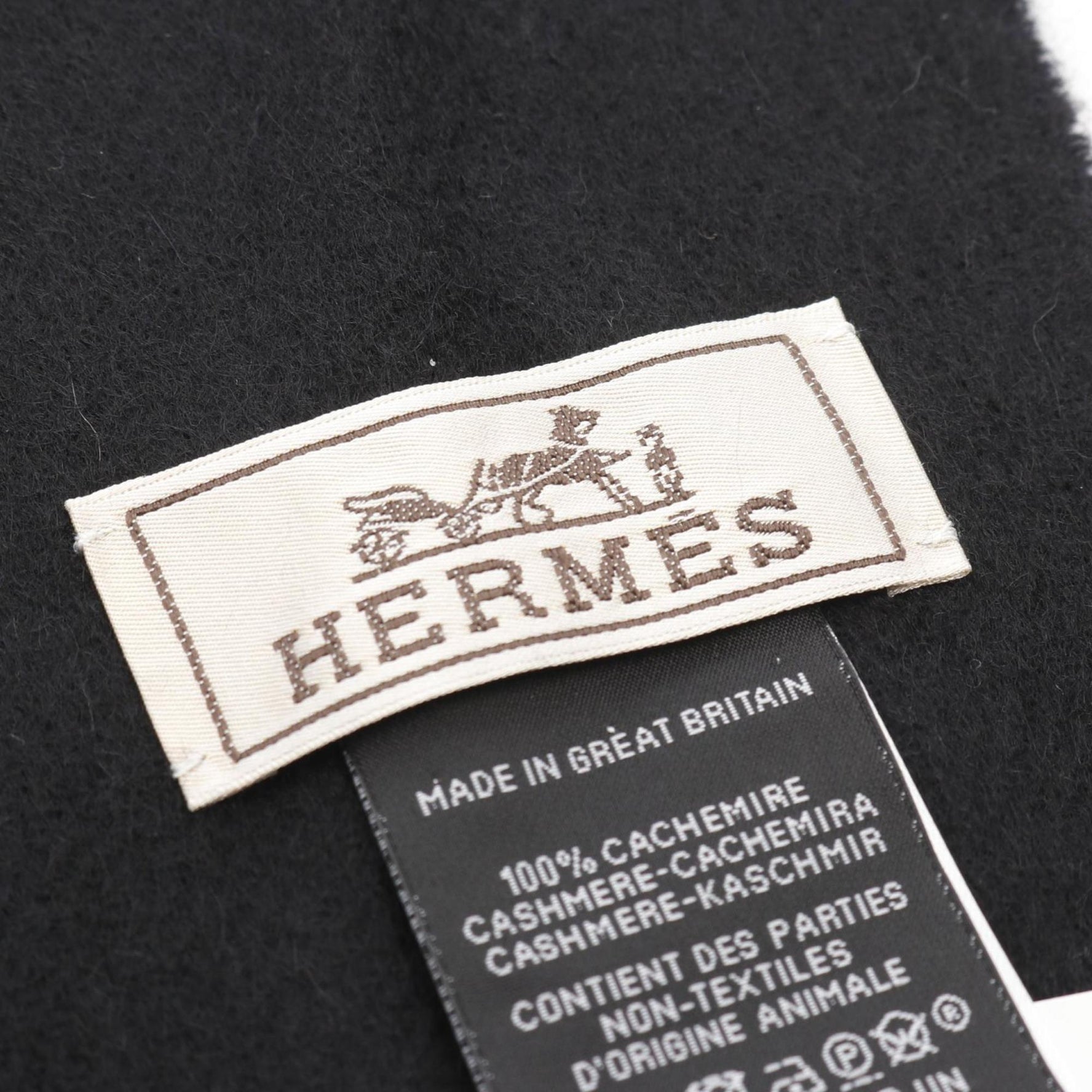 Hermes Hermès Cheval Otre scarf, cashmere, navy/black