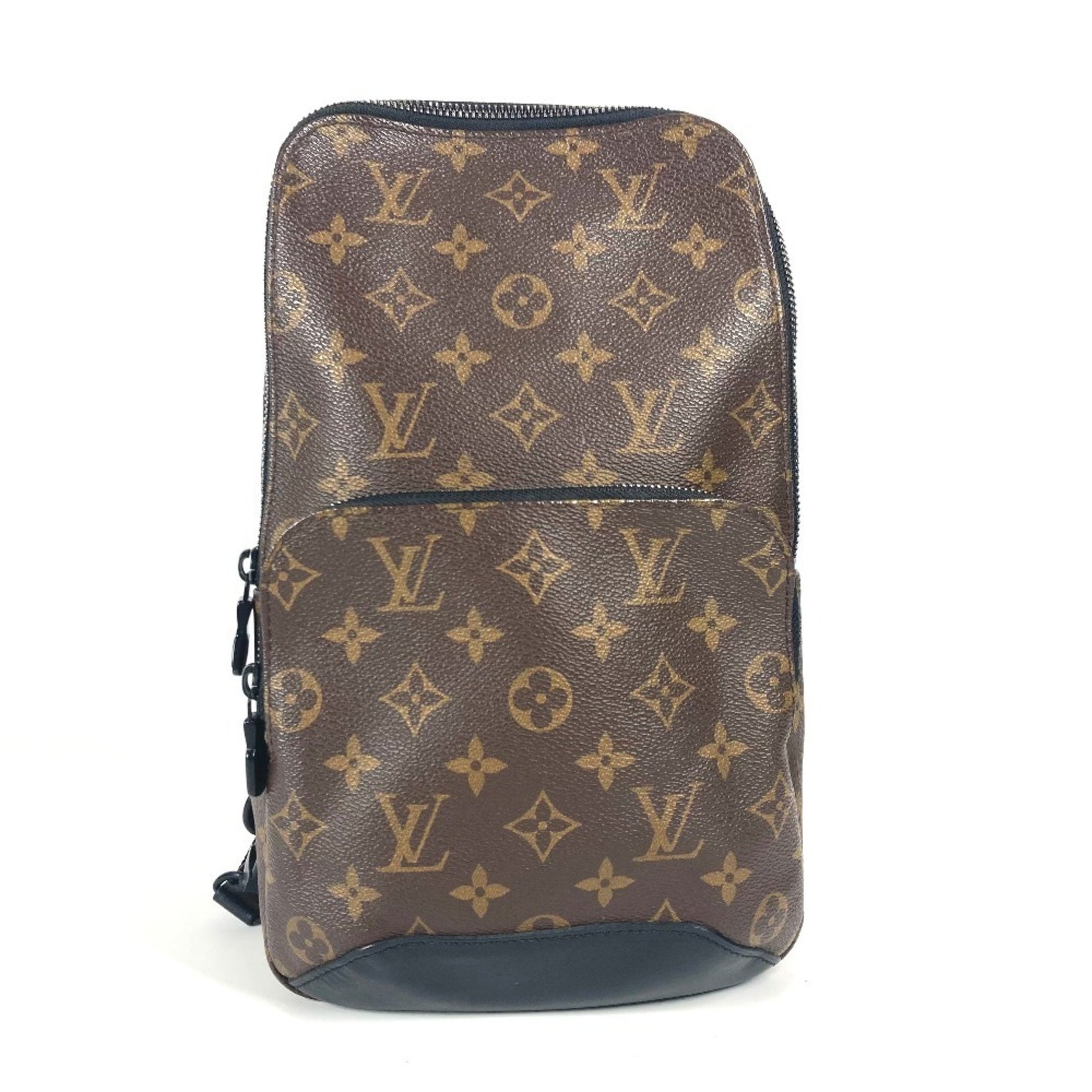 Louis Vuitton Monogram Macassar Avenue Sling Bag, Belt Cross Shoulder Body Canvas, Men's, Brown