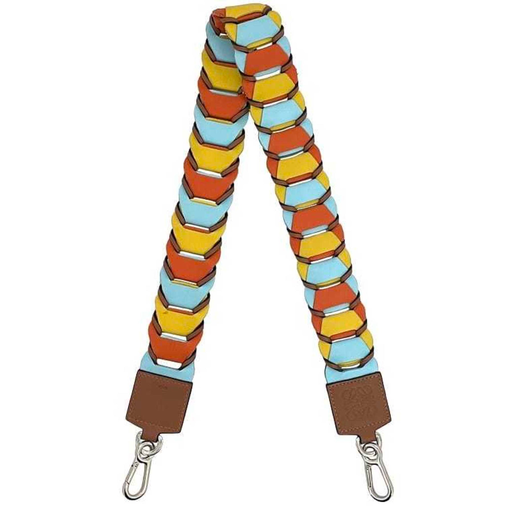 LOEWE Shoulder Strap Brown Yellow Orange Blue Multicolor Anagram Leather Add-on Only Genuine Bag