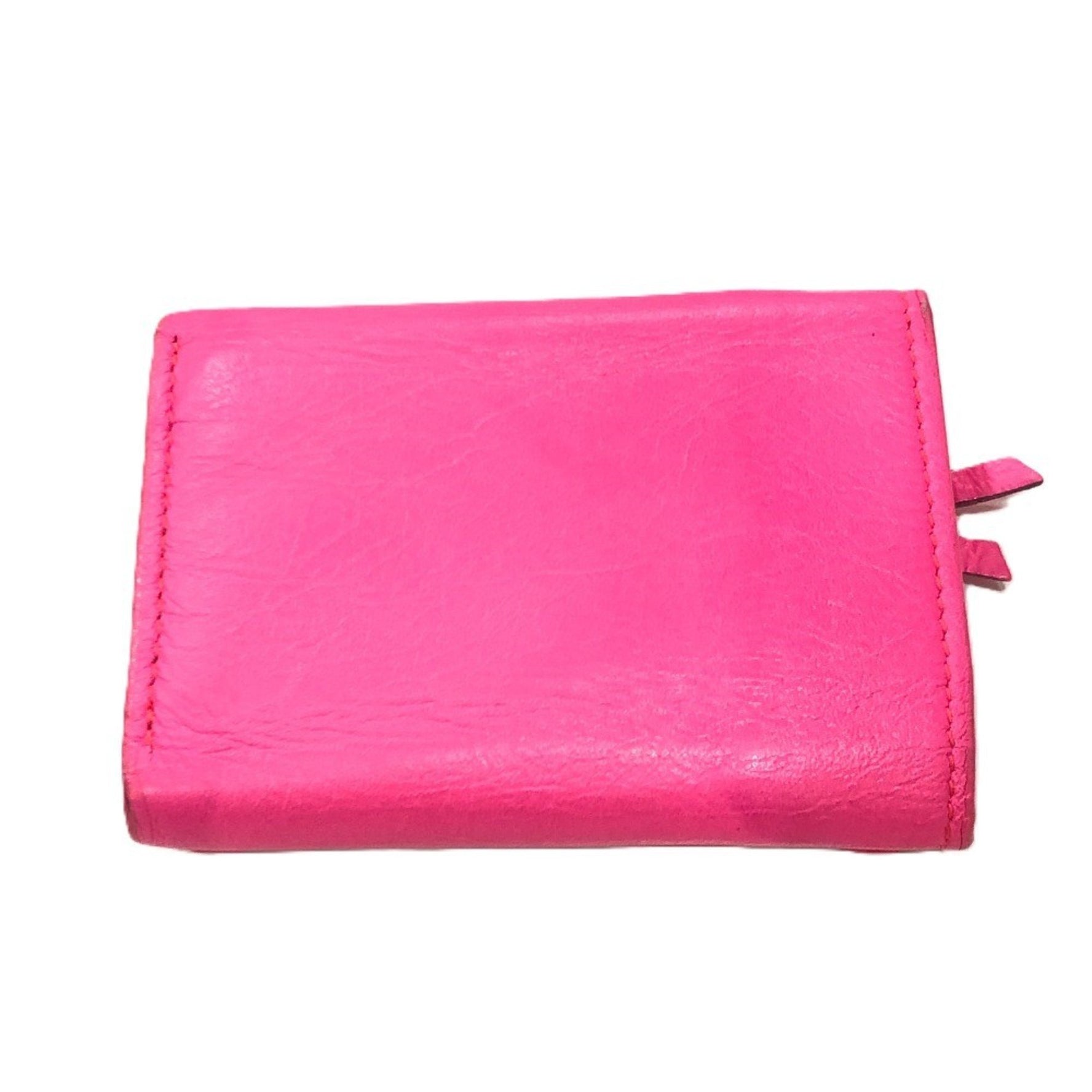 BALENCIAGA Classic Compact Wallet Tri-fold Leather