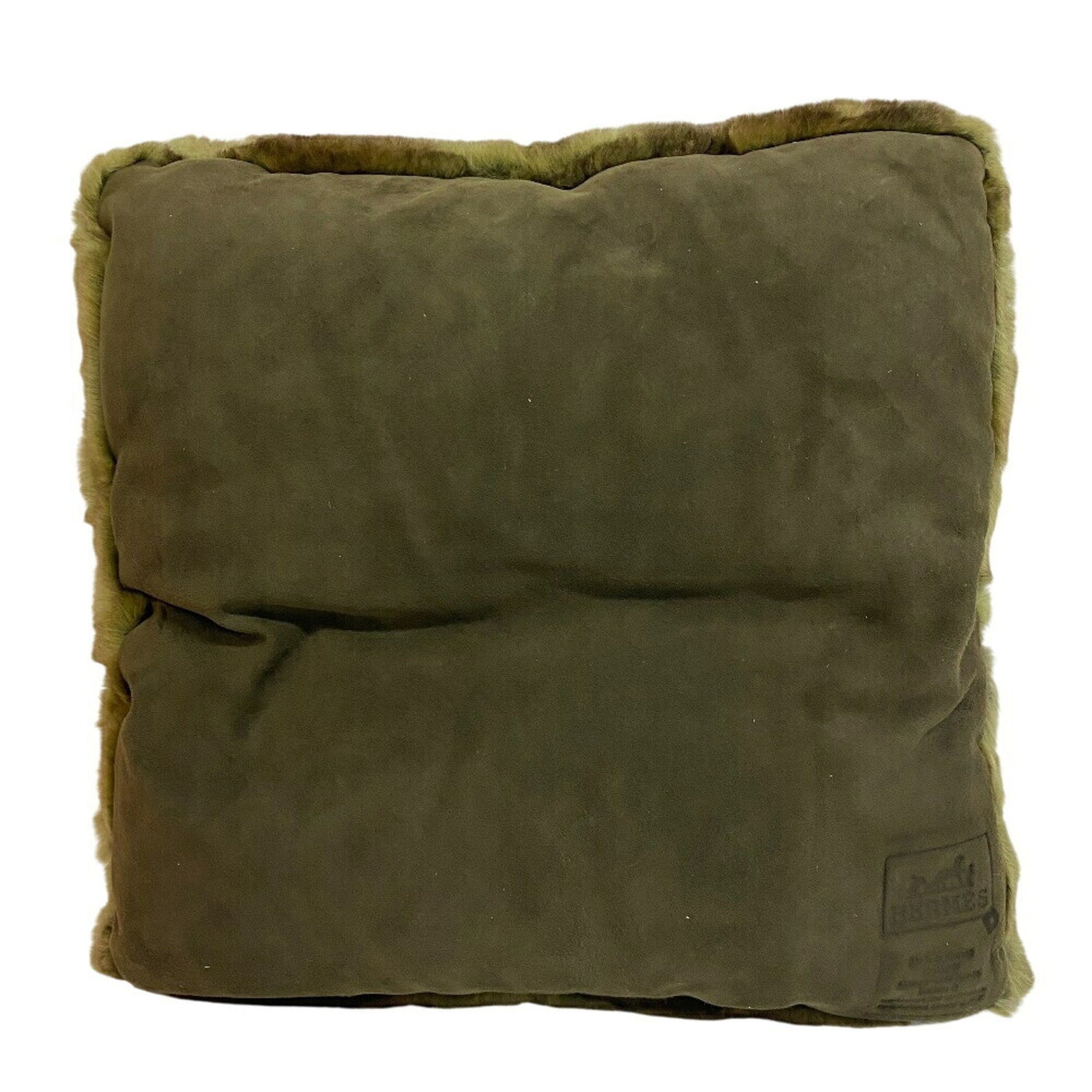 HERMES Cushion Fur Khaki Green Unisex