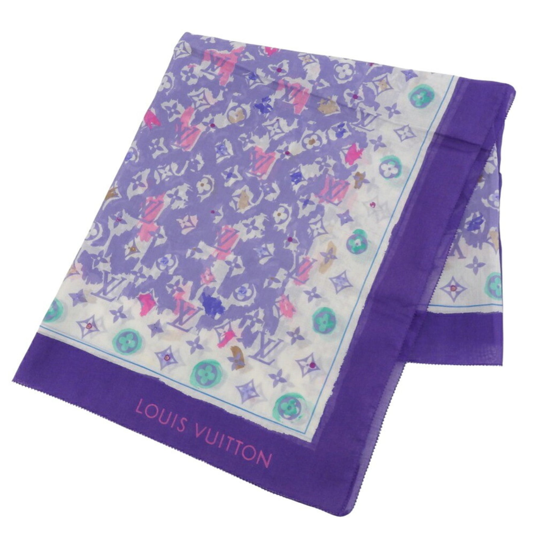 Louis Vuitton Monogram Large Scarf/Muffler Cotton Multicolor