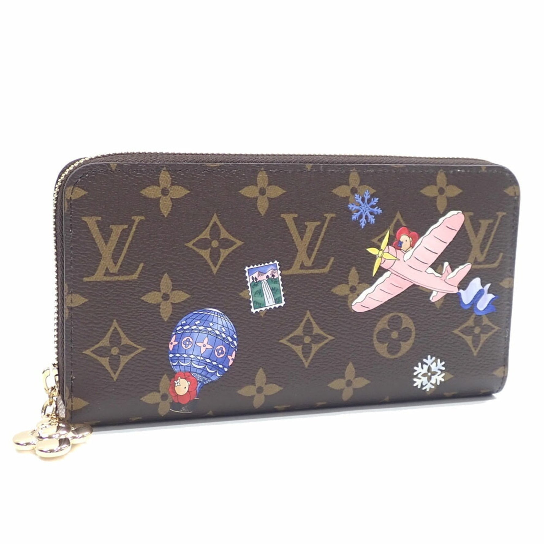 Louis Vuitton Zippy Wallet Round Long in Snowy Pearl, 2025 Vivienne Winter Holiday Collection