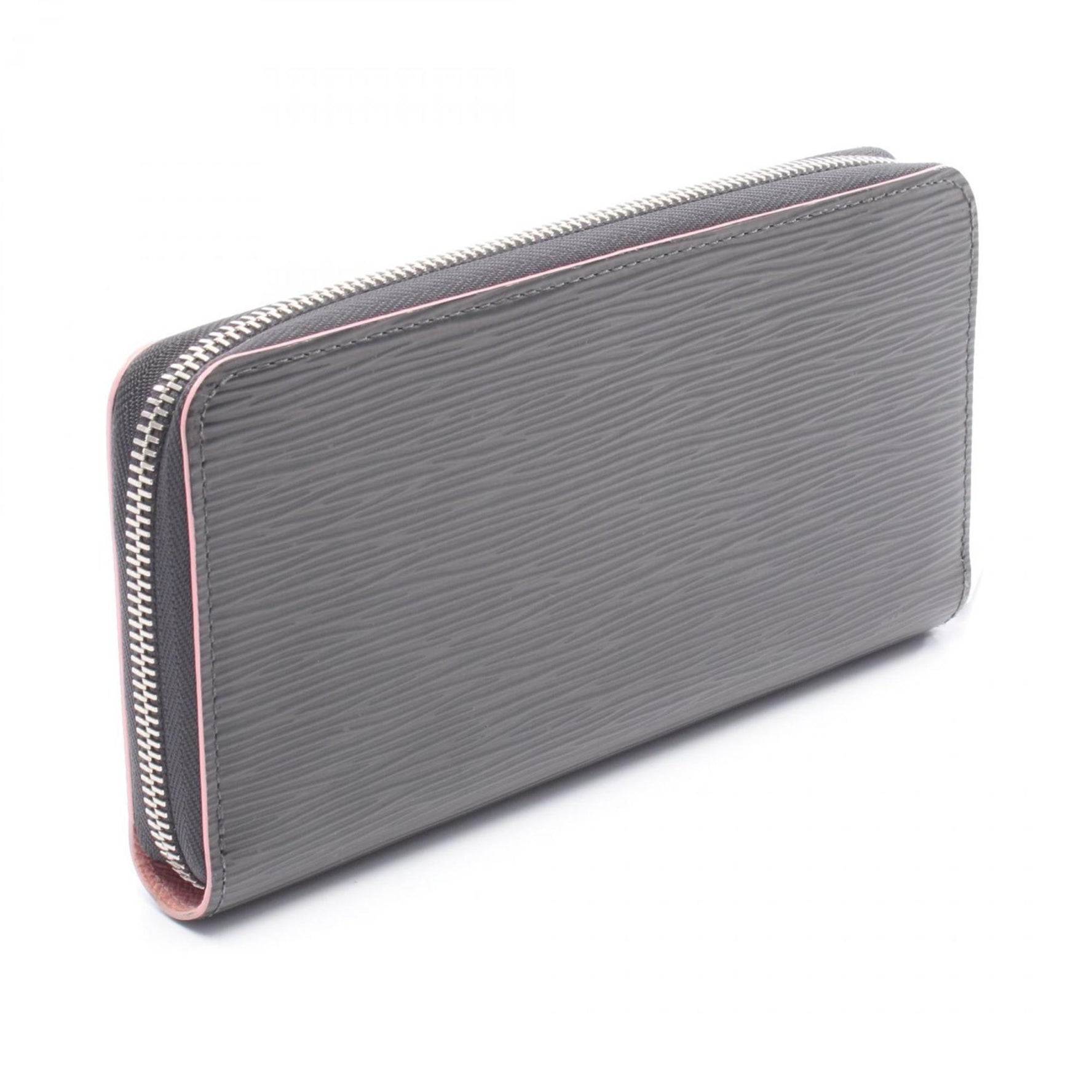Louis Vuitton Zippy Wallet, Round Long Epi Leather, Gray and Pink
