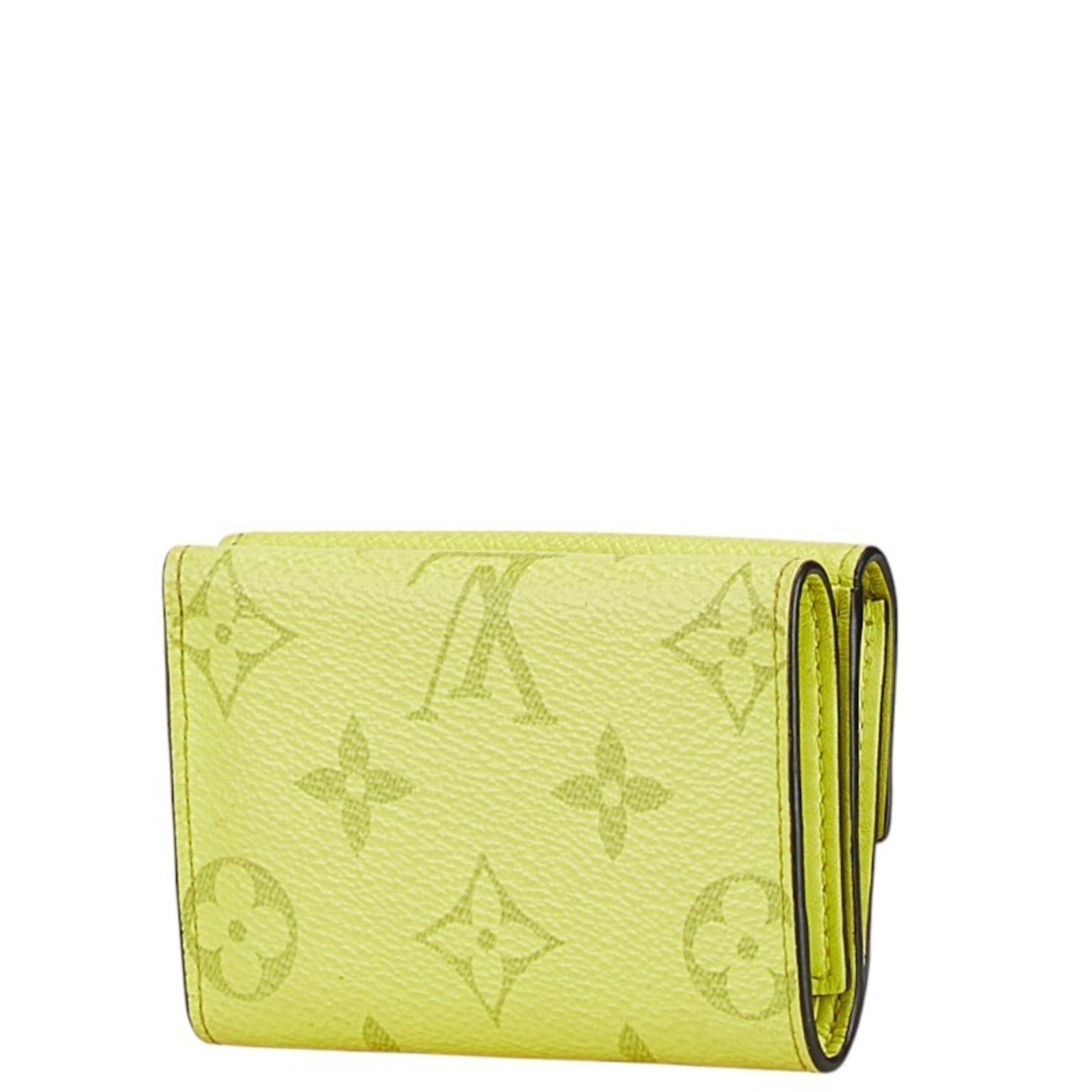 Louis Vuitton Taigarama Discovery Compact Wallet Tri-fold Jaune Yellow PVC Leather