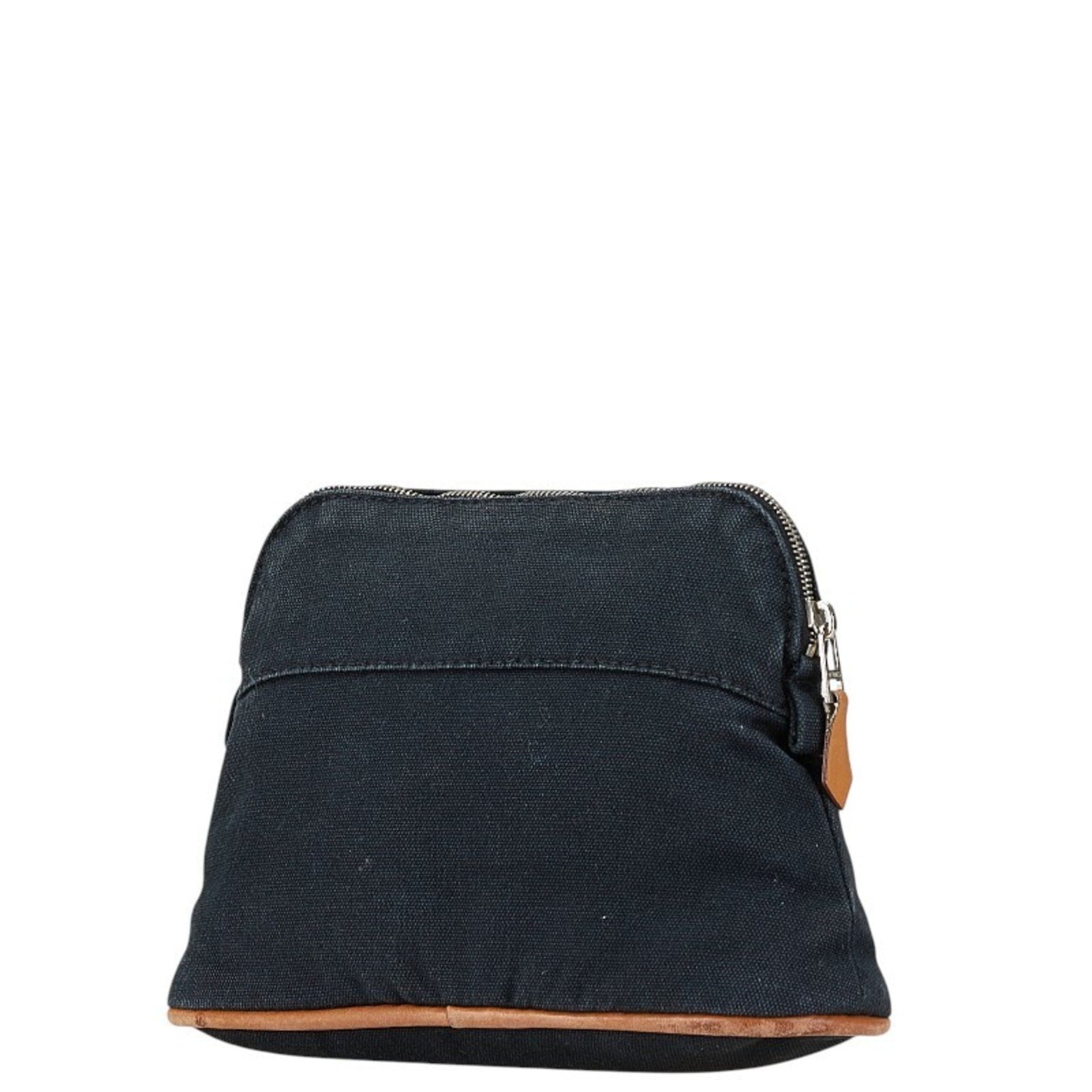 Hermes Bolide Pouch 20 Black Brown Cotton Leather