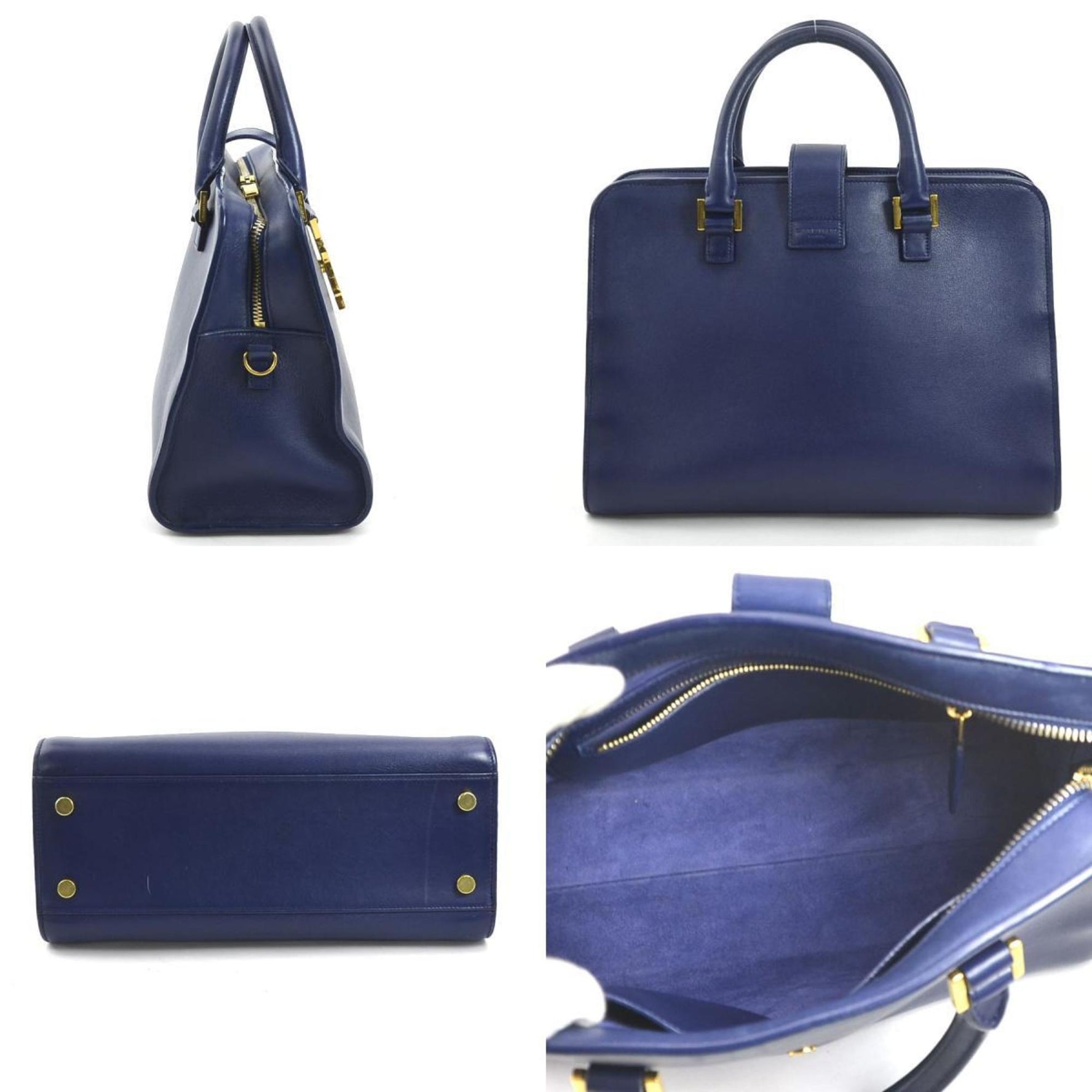 Saint Laurent handbag shoulder bag cabas leather gold