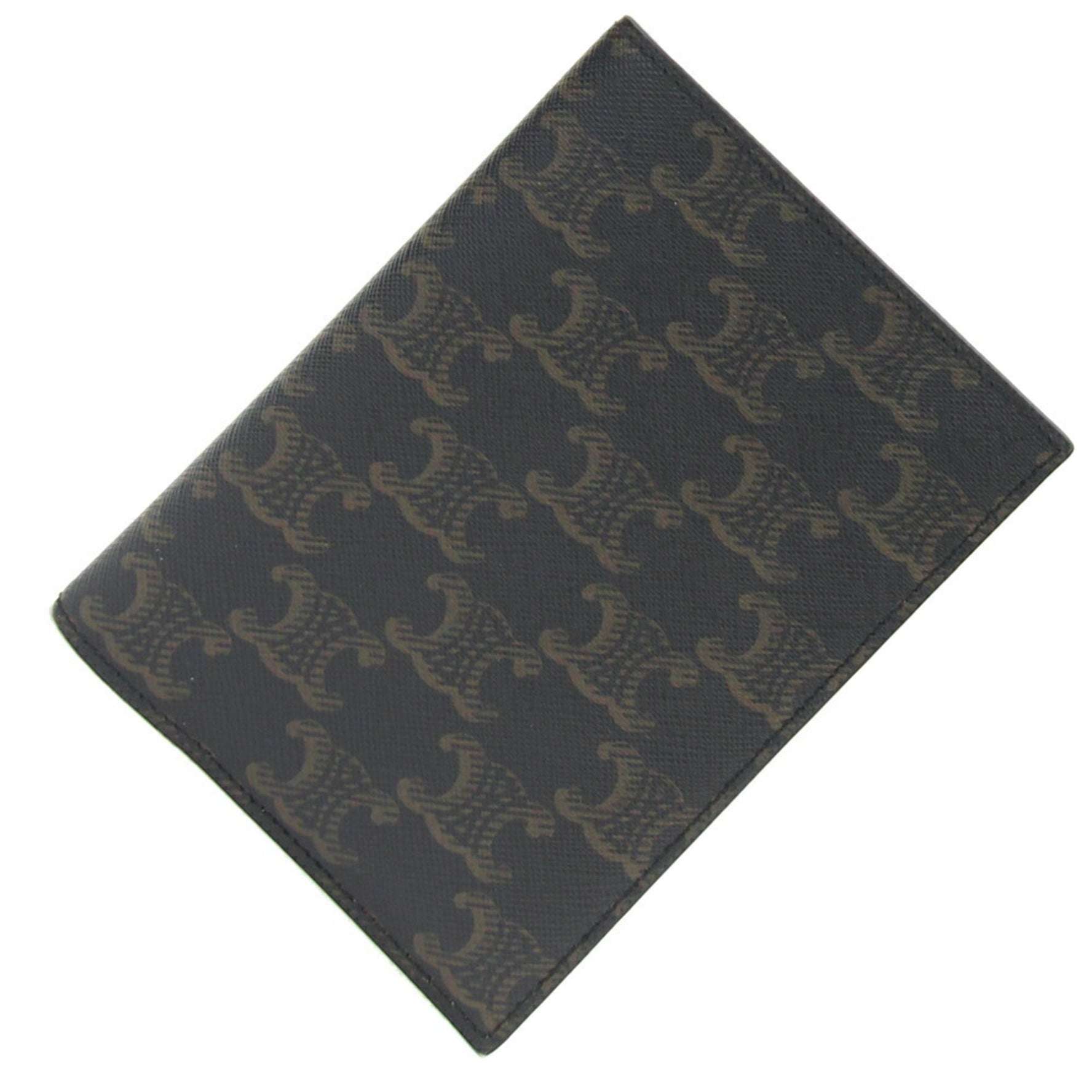 Celine Passport Case Triomphe Cover Tan PVC Leather Men