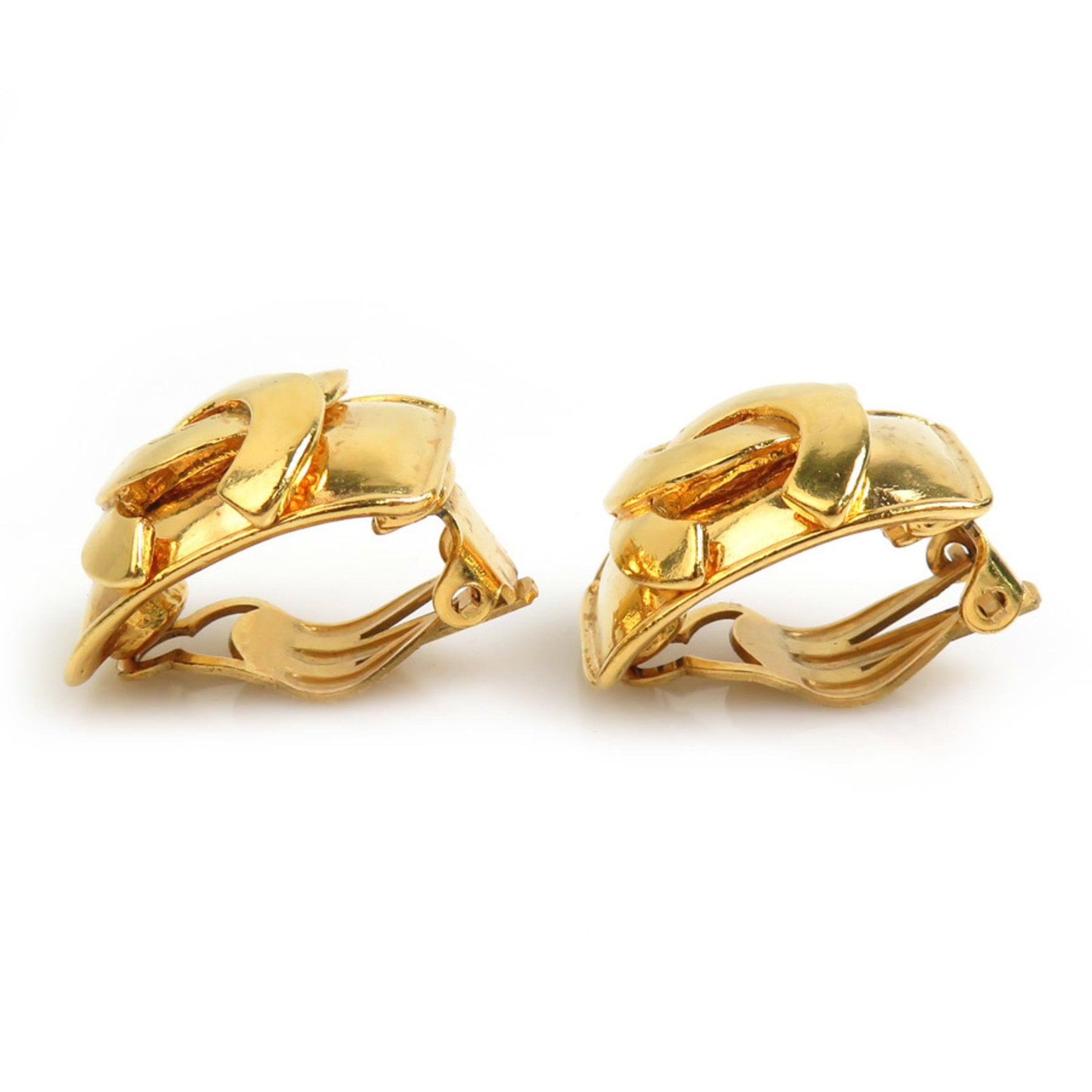 CHANEL Coco Mark Metal Earrings