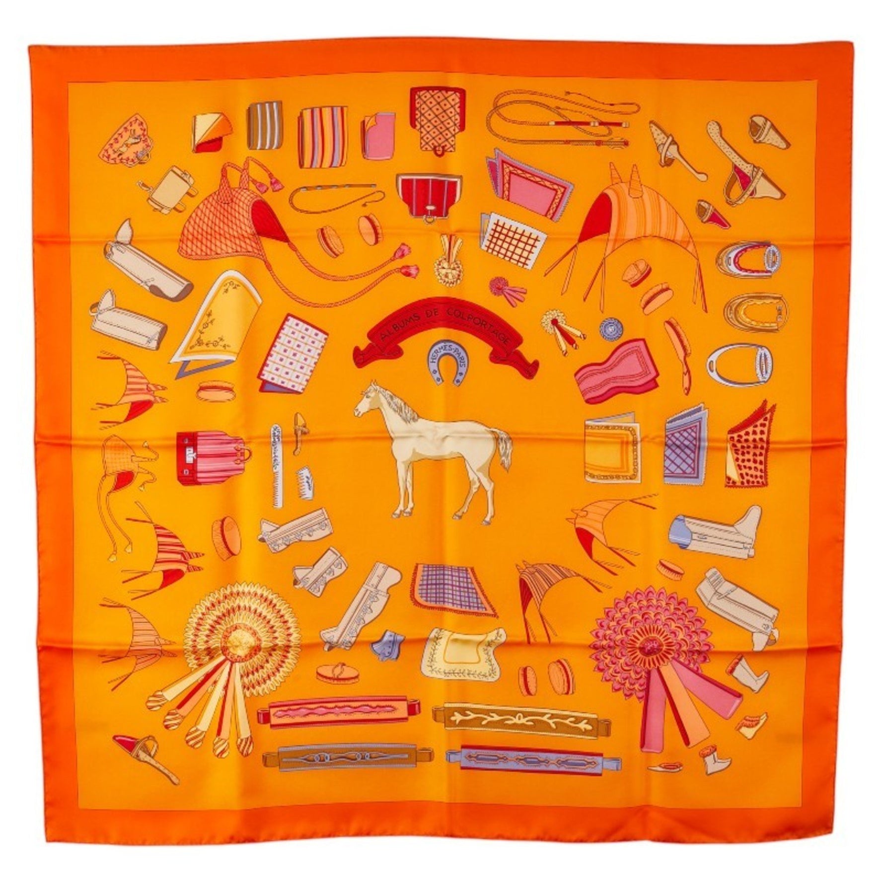 Hermès Carré 90 "Book Peddler" Albums de Colportage Scarf, Silk, HERMES