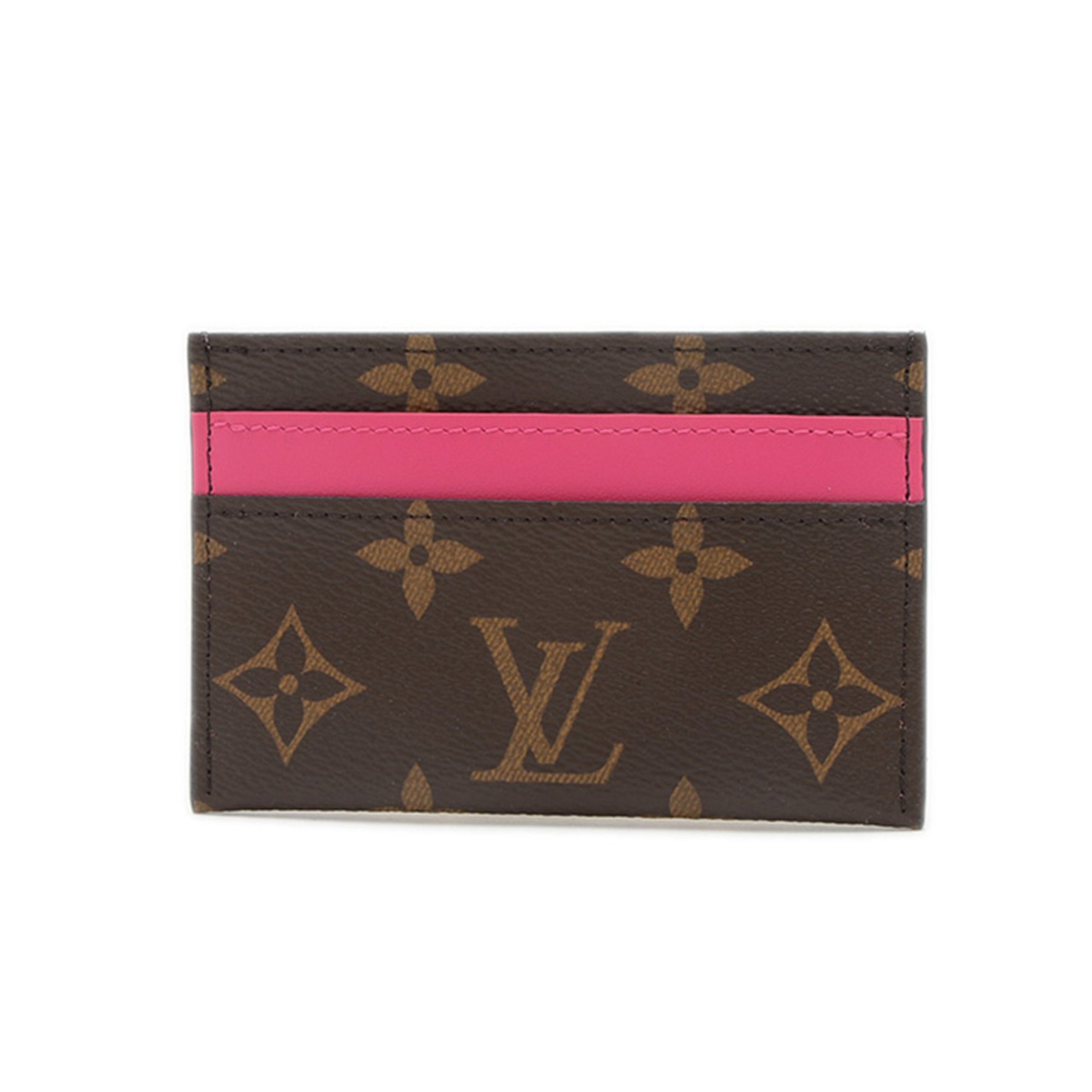 Louis Vuitton Monogram Business Card Holder/Card Case Porto Carte Double Pondicherry Pink