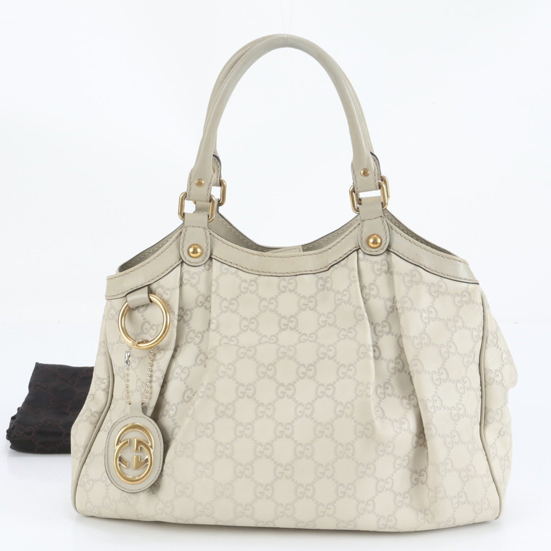 Gucci Guccissima Sukey Leather Tote Bag, Shoulder Handbag, Gold Hardware