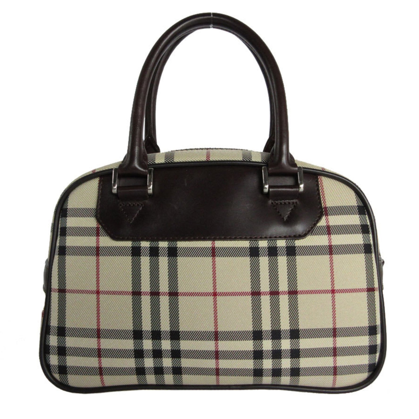 Burberry handbag canvas and leather in beige, brown, silver