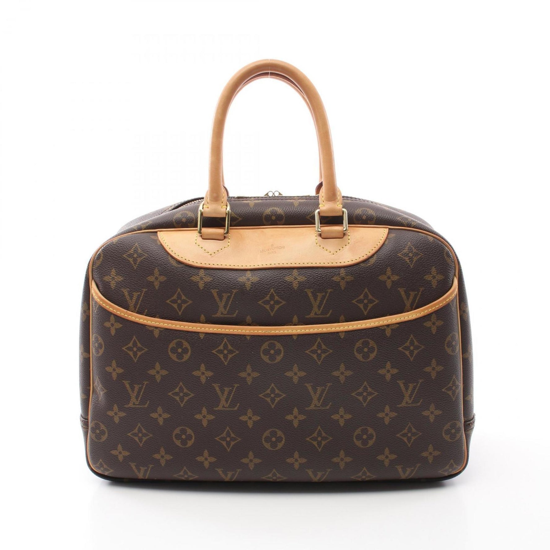 Louis Vuitton Deauville Bowling Vanity Monogram Handbag Coated Canvas Leather