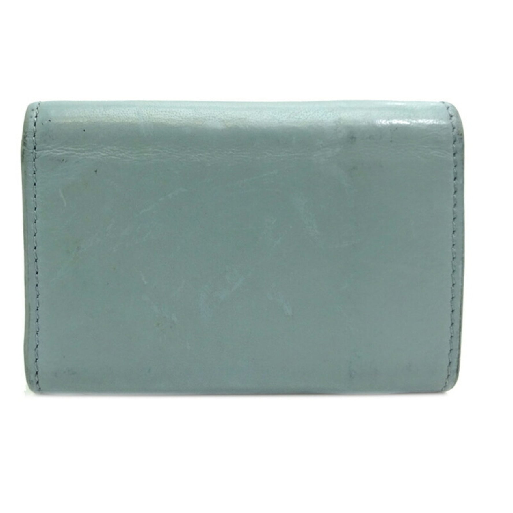 Balenciaga Paper Wallet Tri-fold Leather Pastel Light Blue