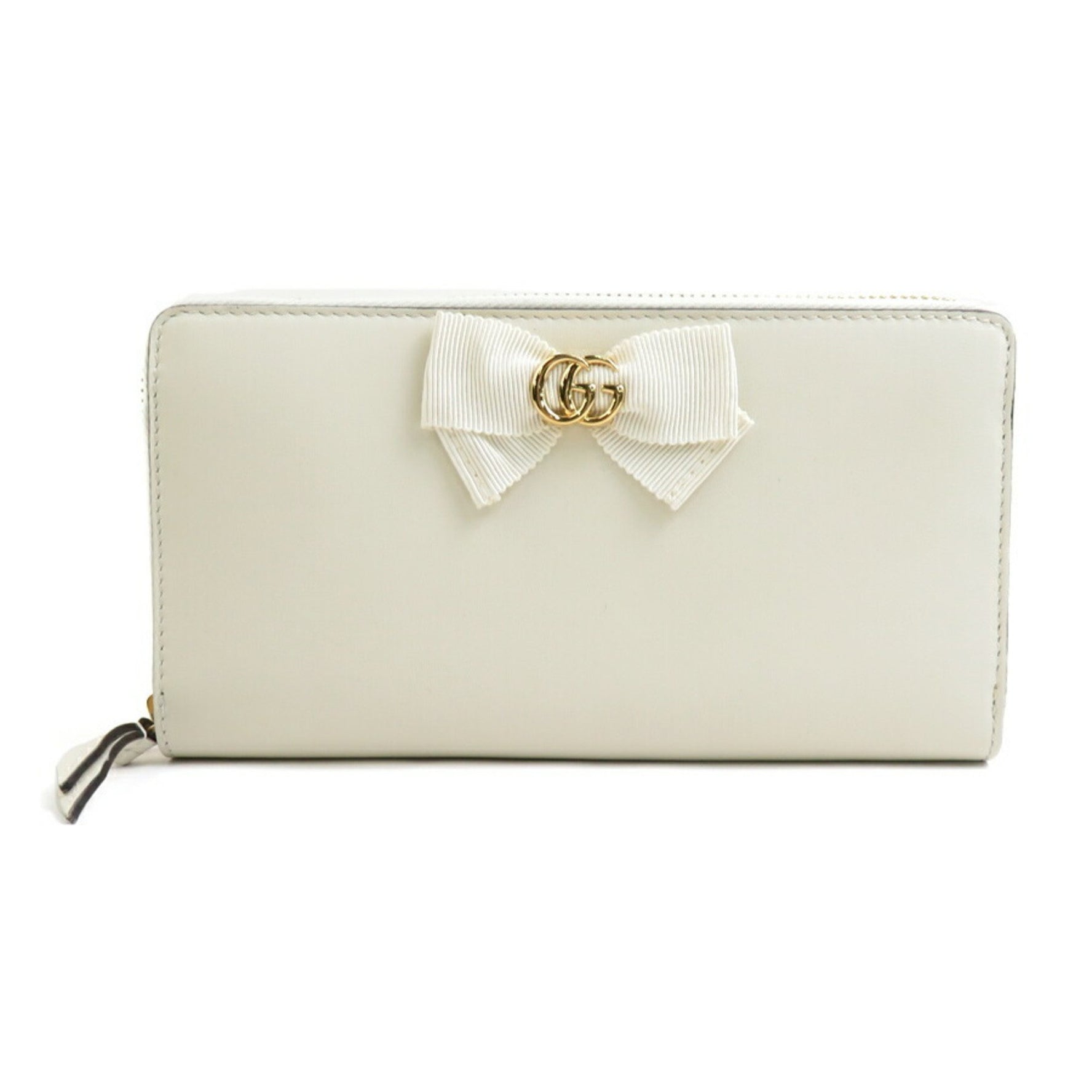 GUCCI Round Long Wallet GG Marmont Leather