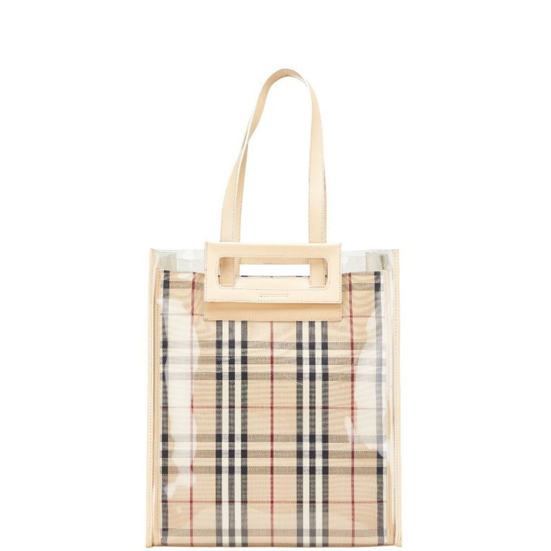 Burberry Nova Check Tote Bag Shoulder Vinyl Leather Canvas