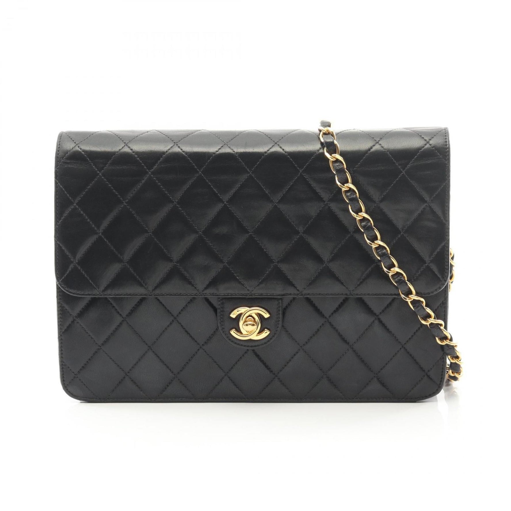 CHANEL Matelasse Single Flap Shoulder Bag in Lambskin Leather