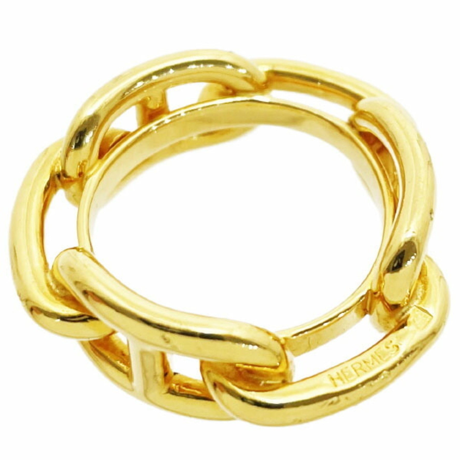 Hermes Scarf Ring Chaine d'Ancre GP Plated
