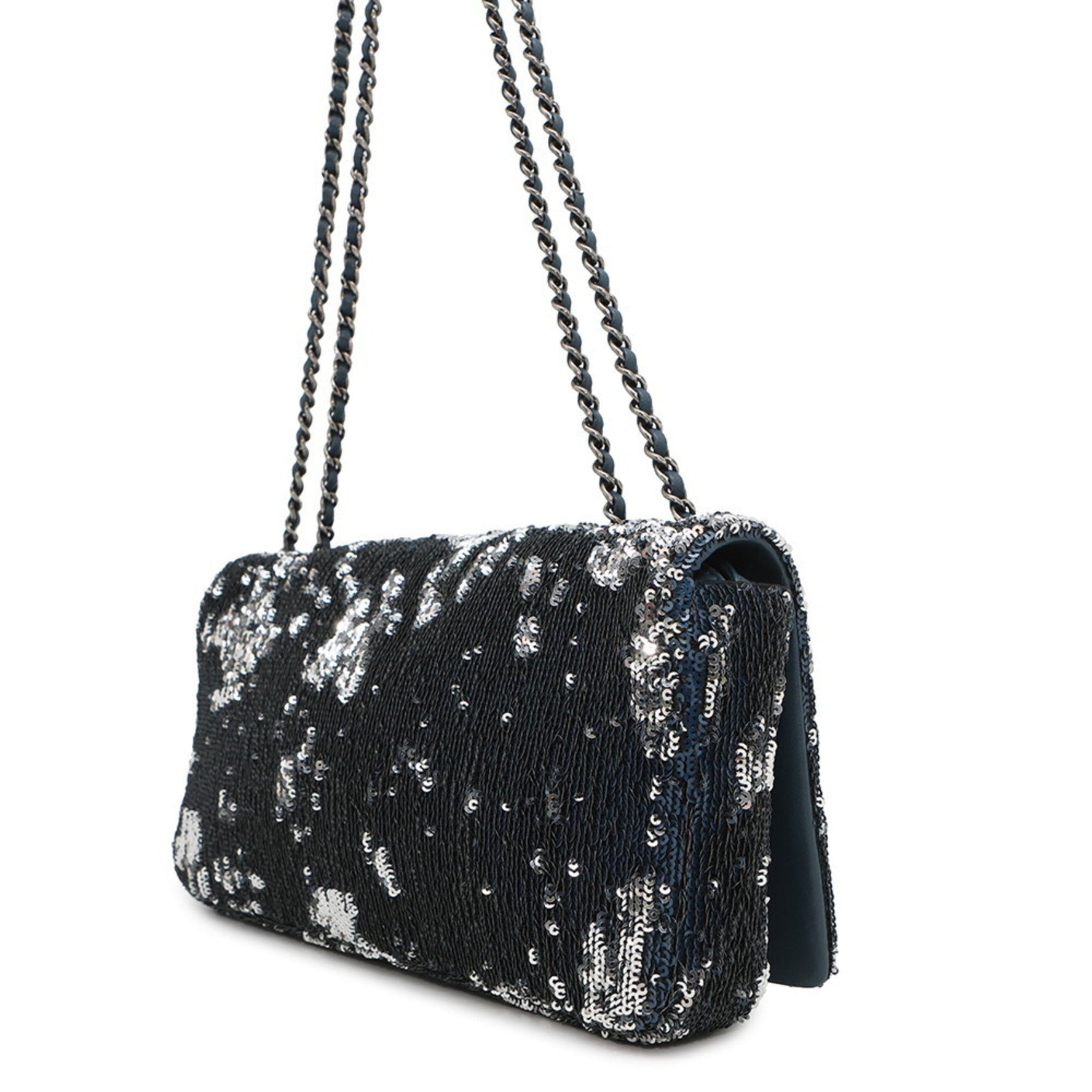 Chanel Chain Shoulder Bag Coco Cuba Sequin Leather